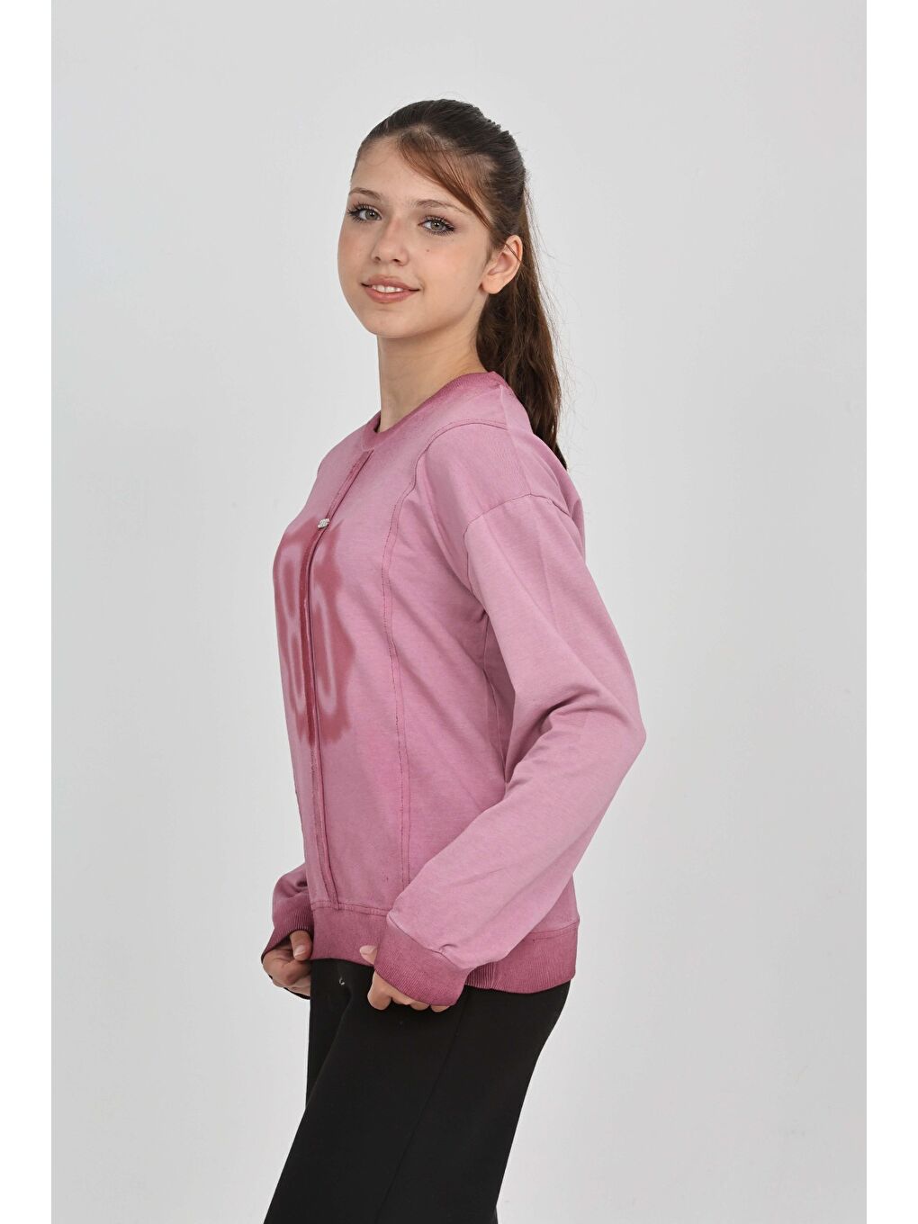 Pembe Kız Çocuk 85 Baskılı Sweatshirt-2
