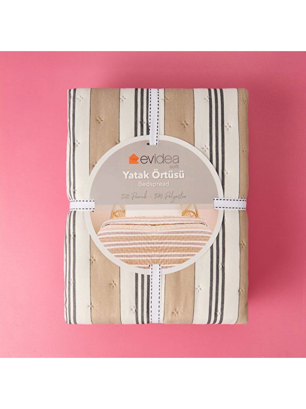 Soft Galler Çift Kişilik Yatak Örtüsü - Bej - 200x230 cm-1