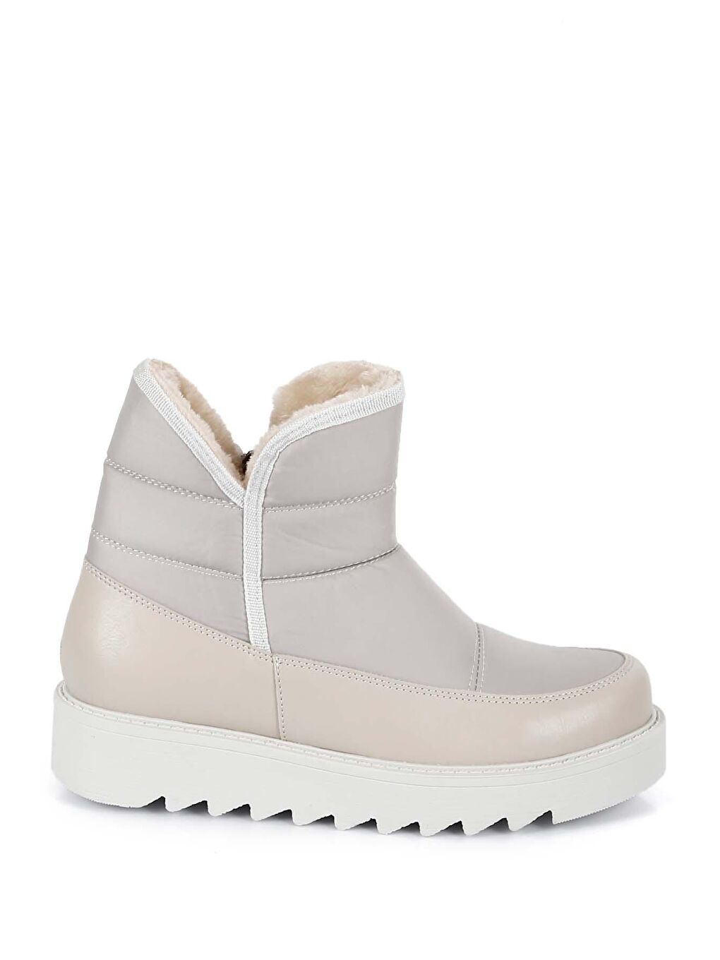 Bej BEJ  Yuvarlak Burun Kadın Kar Botu 06536-3