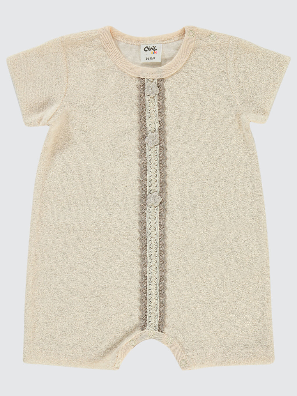 Pembe Baby Kız Bebek Patiksiz Tulum 6-18 Ay Somon