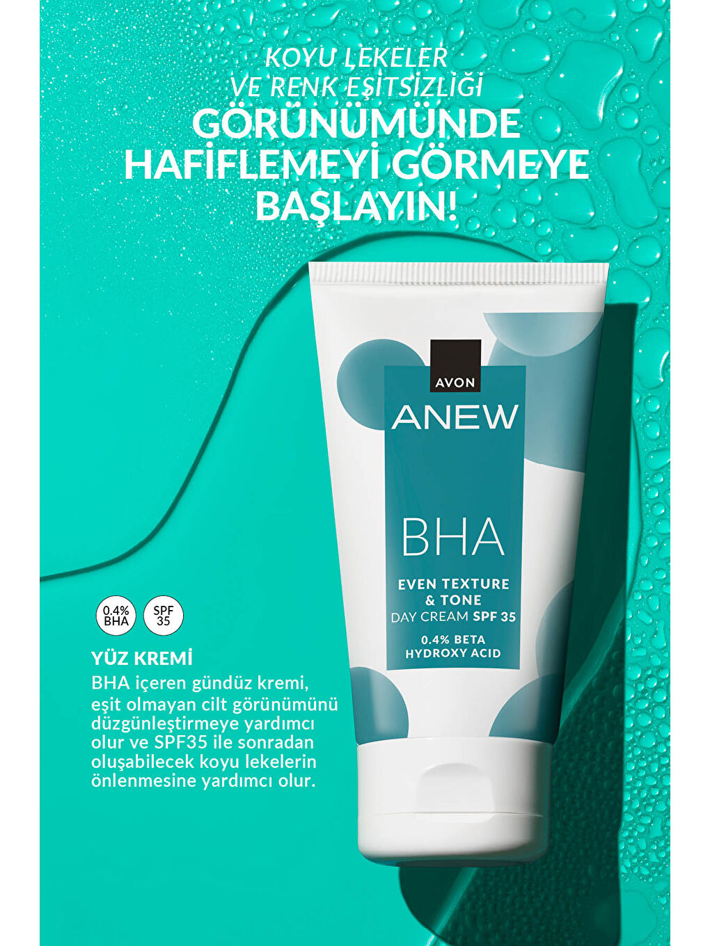 AVON Renksiz Anew BHA Cilt Tonu Görünümünü Düzgünleştiren Gündüz Kremi Spf 35 50 Ml. İkili Set - 3