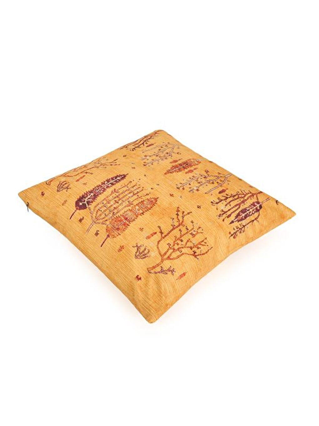 Soft Geleneksel Desenli Kırlent - Turuncu - 40x40 cm-1