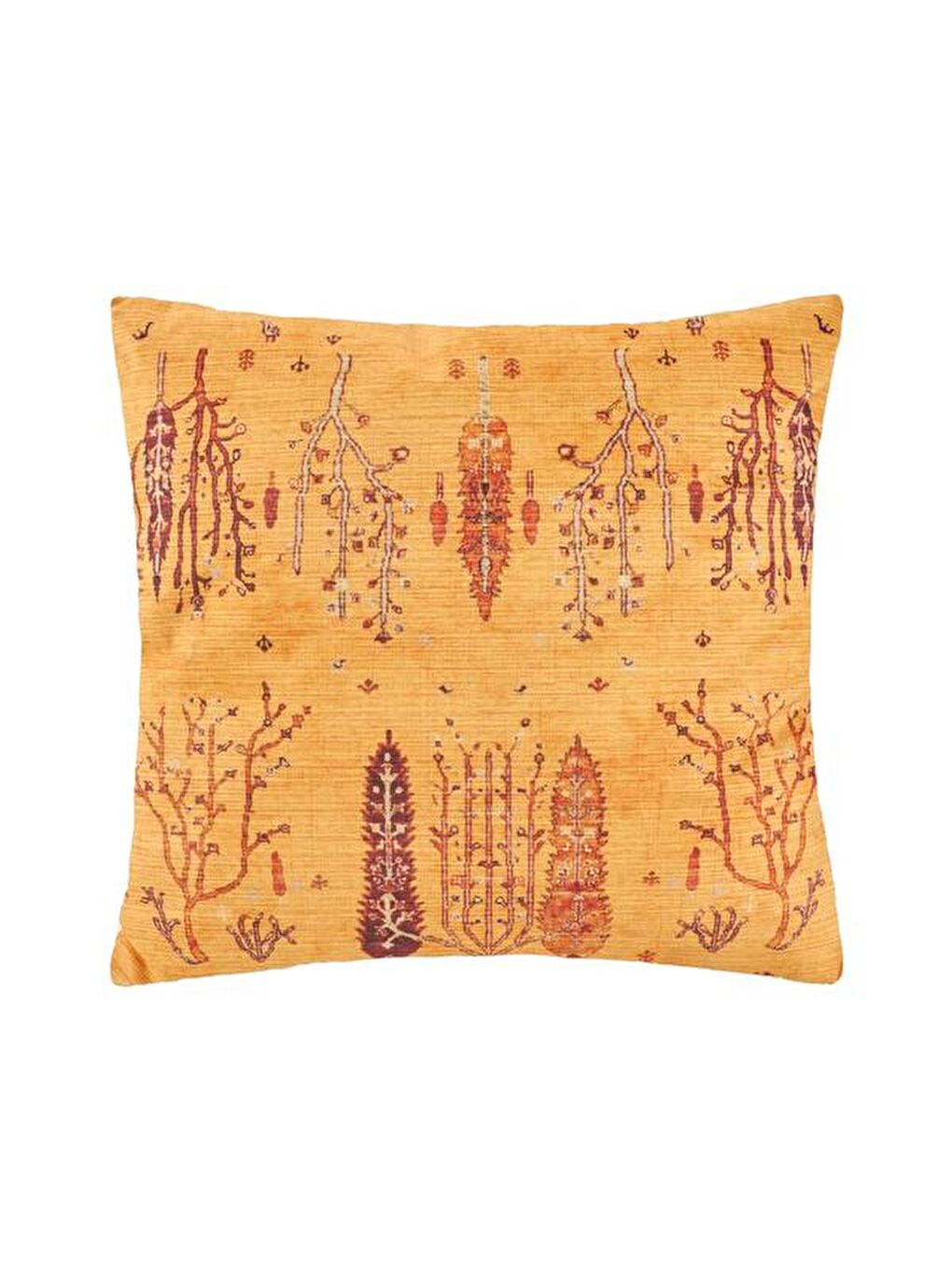 Soft Geleneksel Desenli Kırlent - Turuncu - 40x40 cm-2