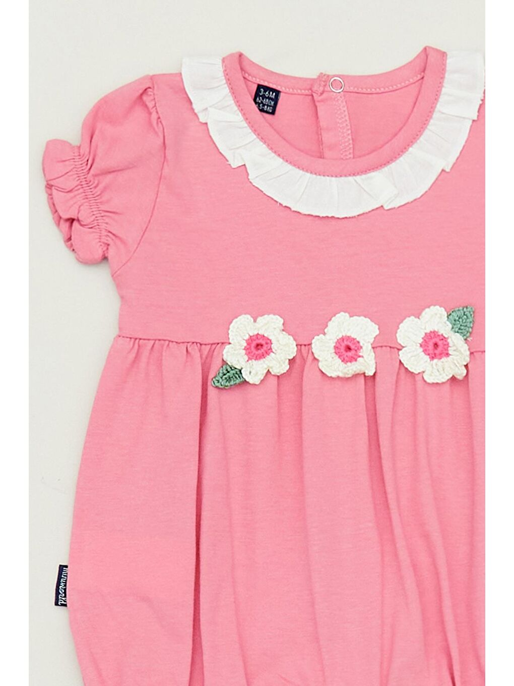 Pembe Çiçek İşlemeli Kız Çocuk Tulum-2
