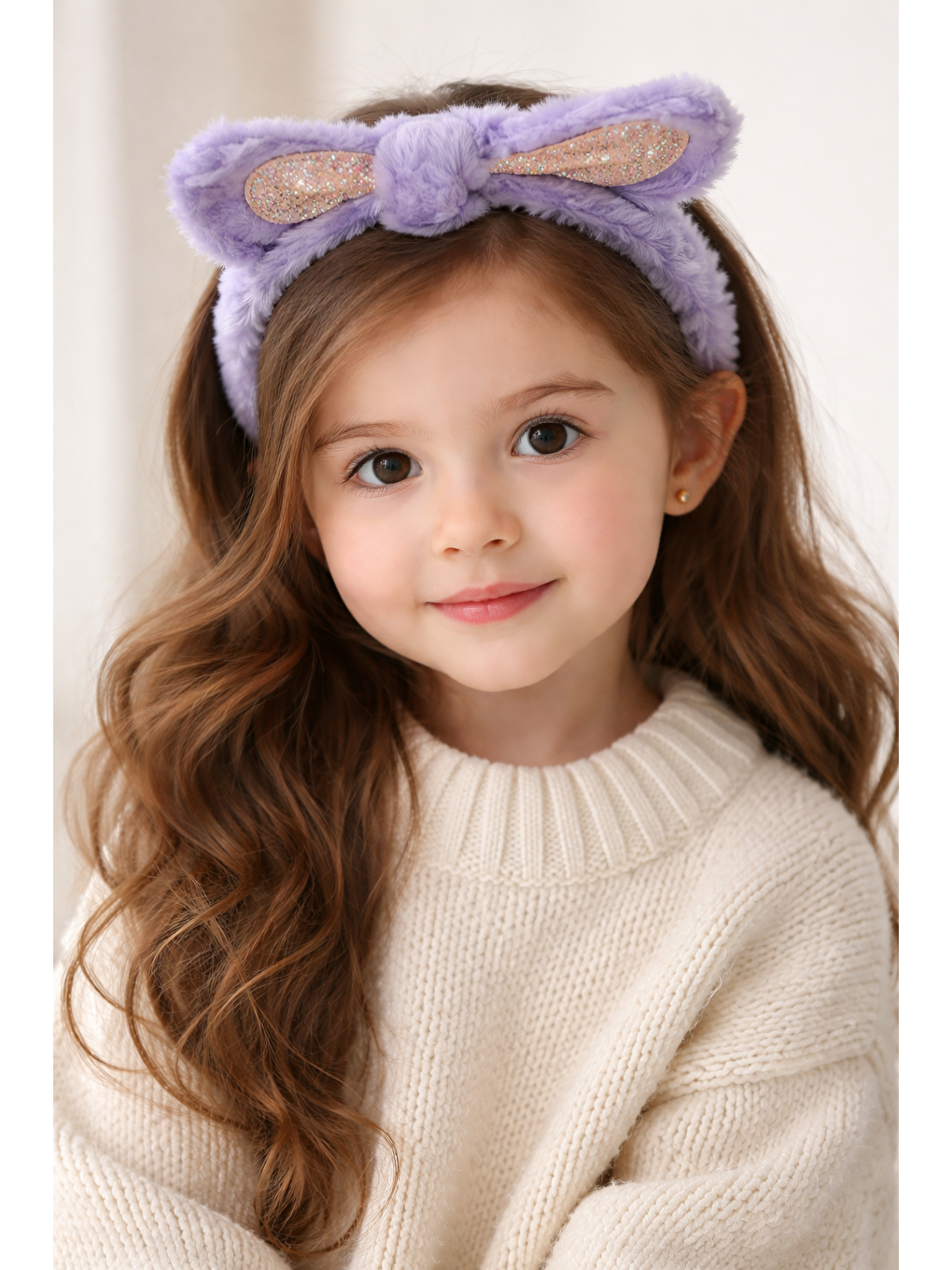 Kız Çocuk Fiyonklu Saç Bandı Lila