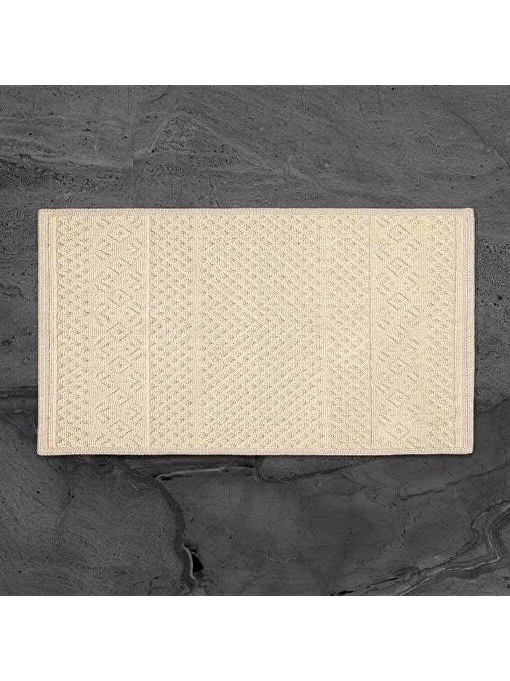 Soft Merry Natürel 2'li Banyo Paspası - Bej - 60x100 cm + 50x60 cm-3