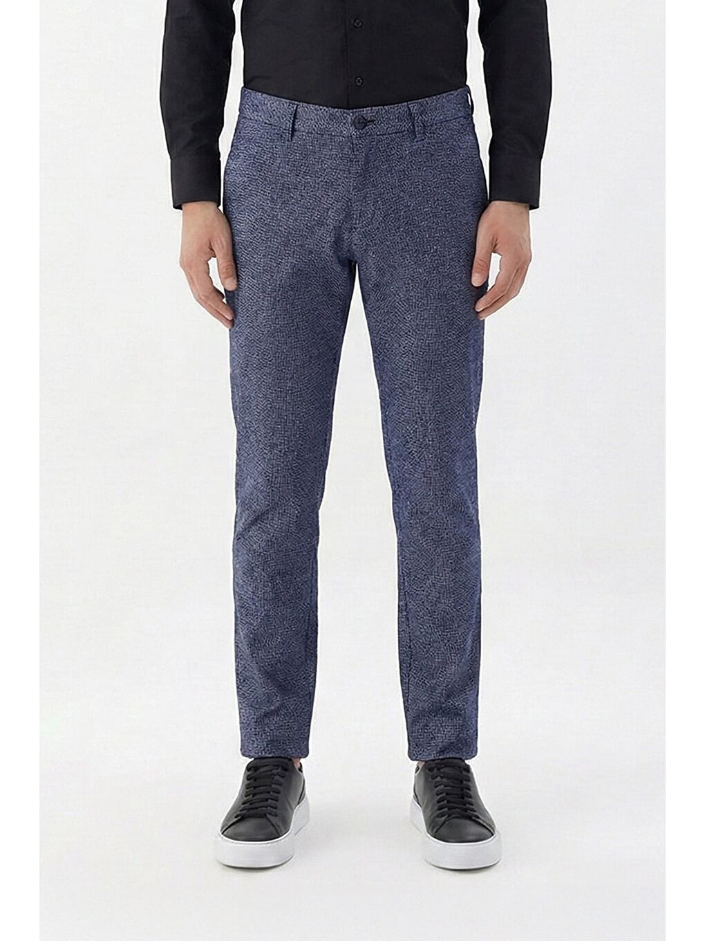 Erkek Lacivert Pamuklu Yan Cepli Regular Fit Pantolon