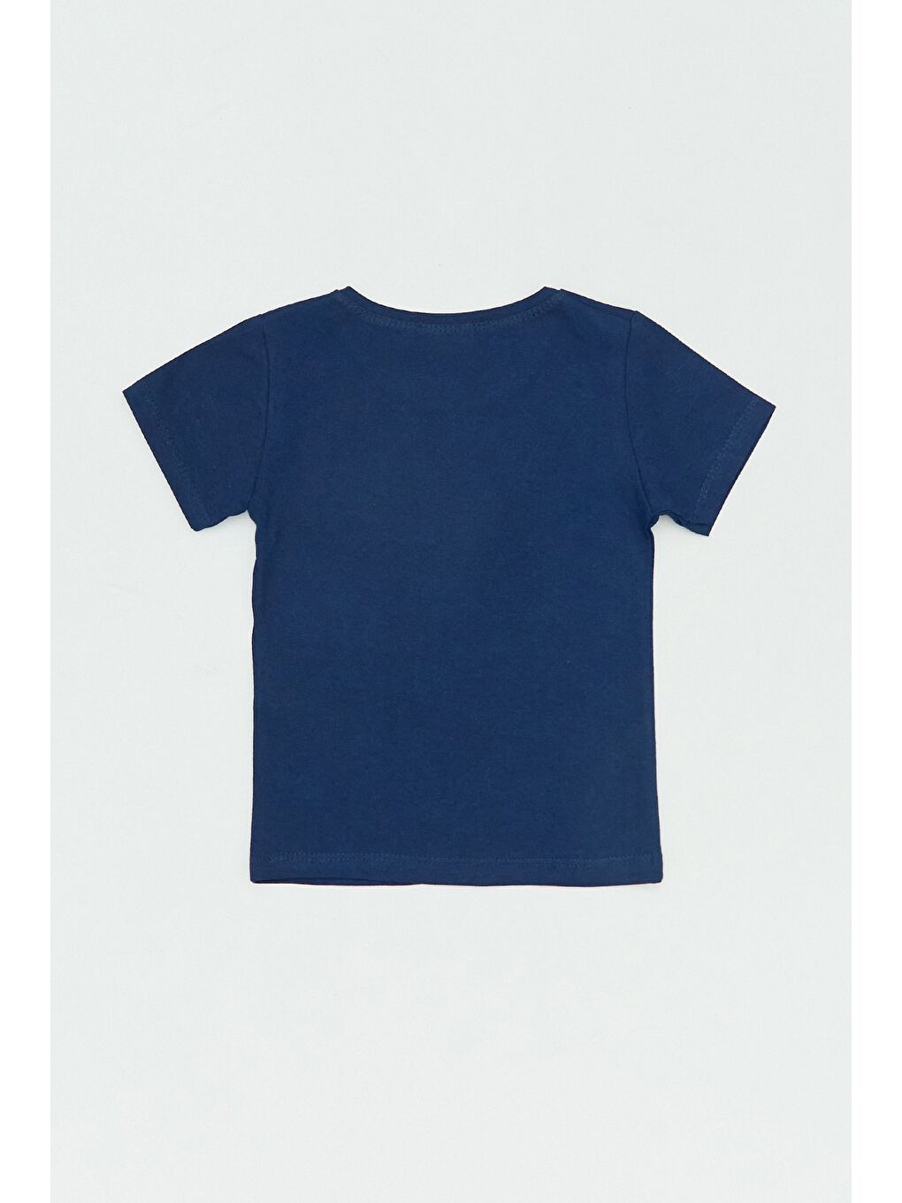 Lacivert %100 Pamuk Floral Vibes Yazı Baskılı Kız Çocuk Tişört-1