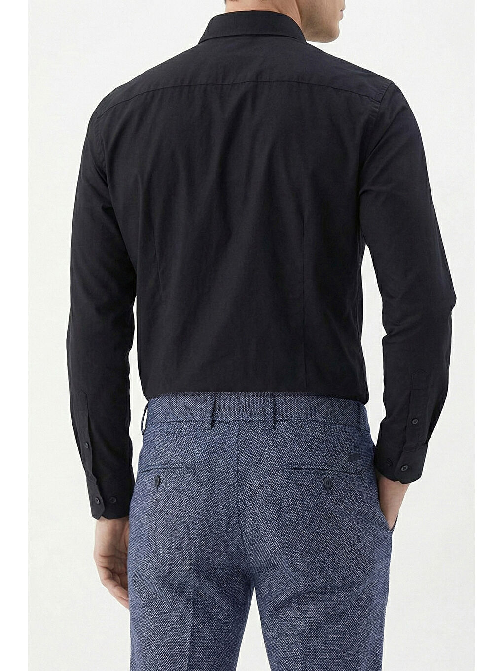 Erkek Lacivert Pamuklu Yan Cepli Regular Fit Pantolon-2