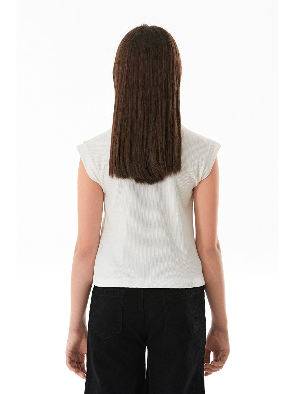 Ekru Always Pretty Yazı Baskılı Kız Çocuk Tişört-4