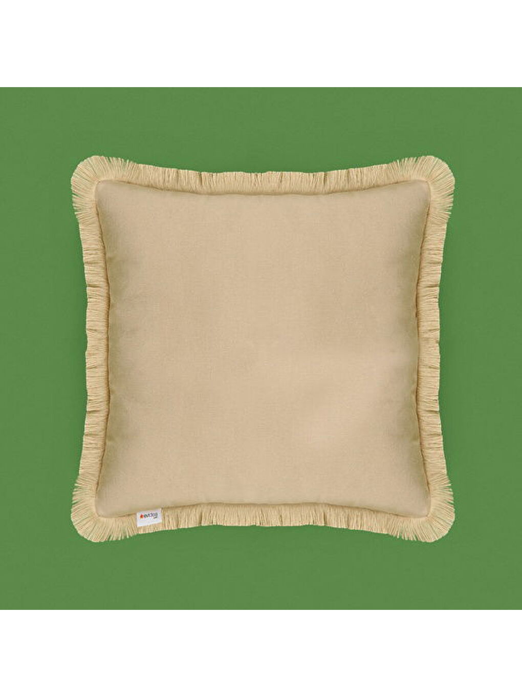 Soft Boho Saçak Detaylı Kırlent - Bej - 40x40 cm