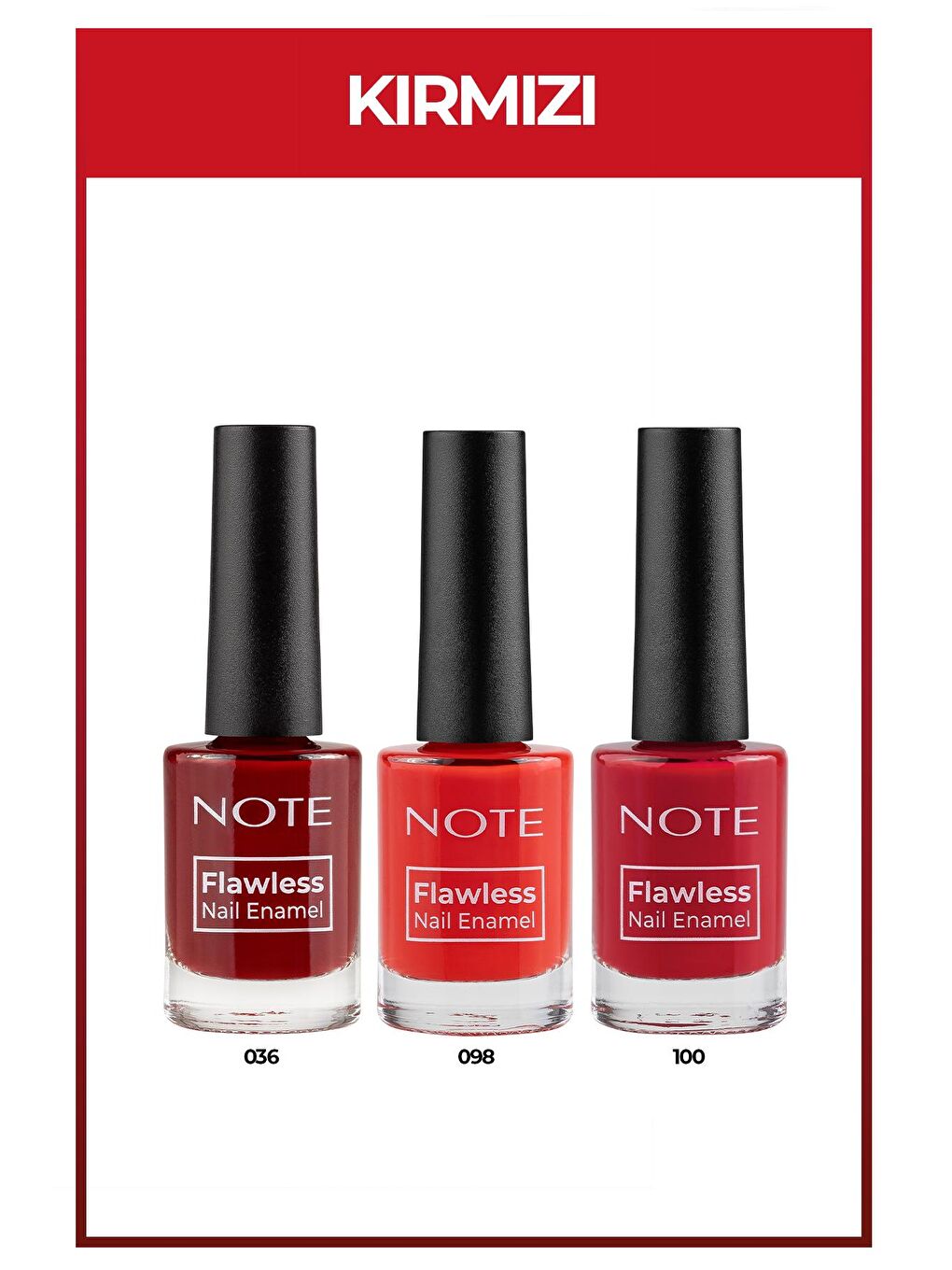 Nail Flawless 3'lü Kırmızı Oje Seti