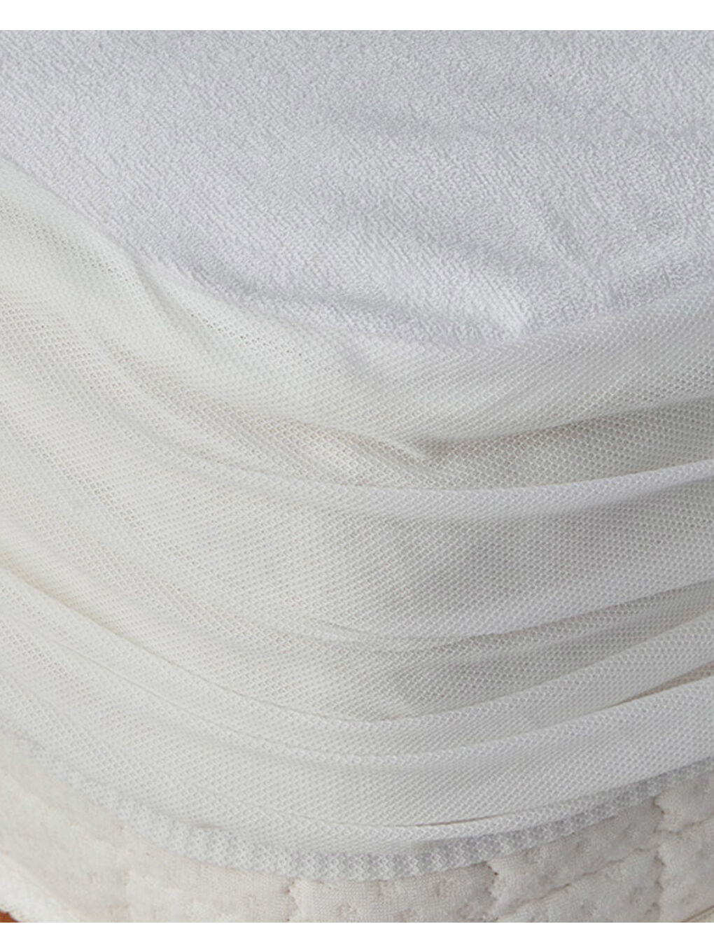 Comfort Pamuklu Sıvı Geçirmez Çift Kişilik Yatak Koruyucu Alez Beyaz-1