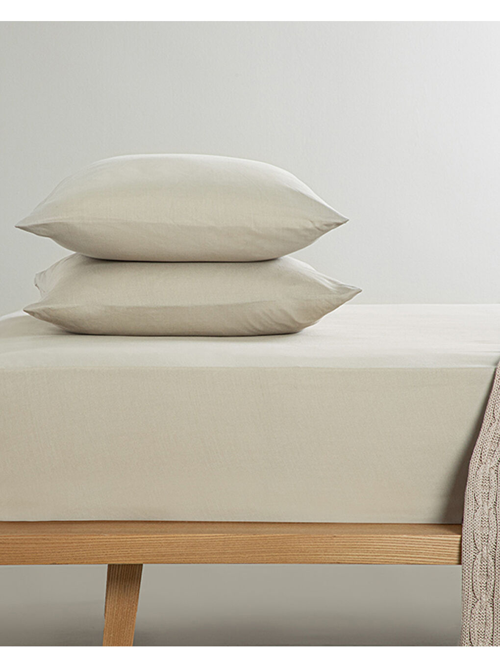 Novella Premium Soft Pamuk Çift Kişilik Lastikli Çarşaf Takımı Bej