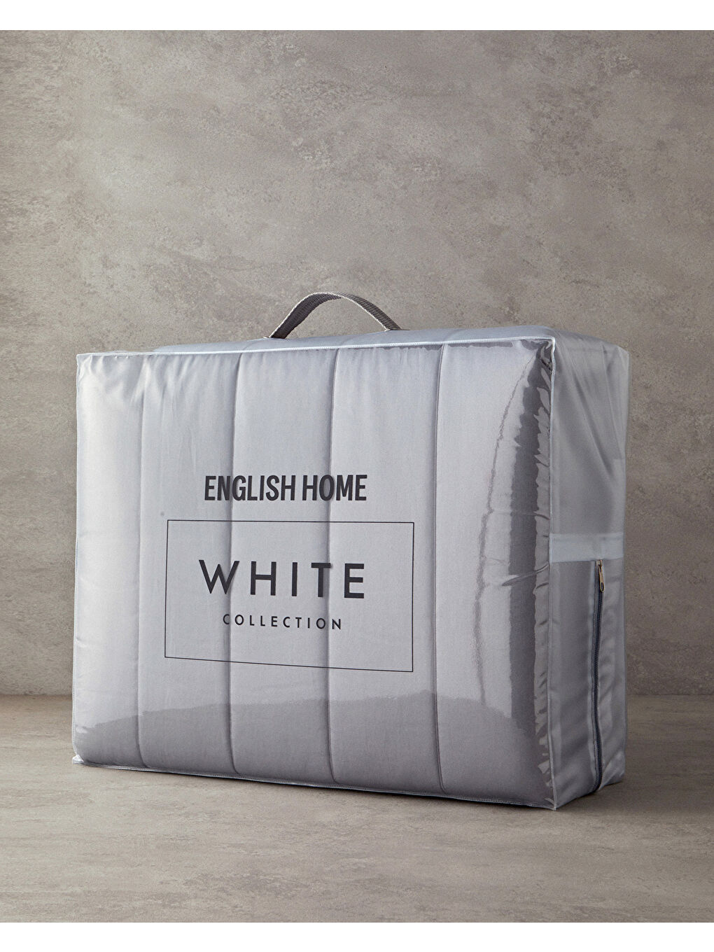 Valery Pamuk Saten Kapitoneli King Size Yatak Örtüsü Takımı 240x260 cm Koyu Gri-4