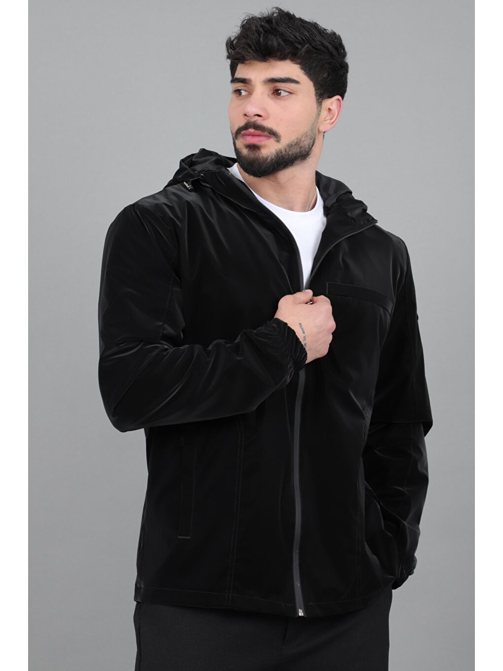 Siyah Sabit Kapüşonlu Nova Mevsimlik Mont PLDP 3016_60392-1