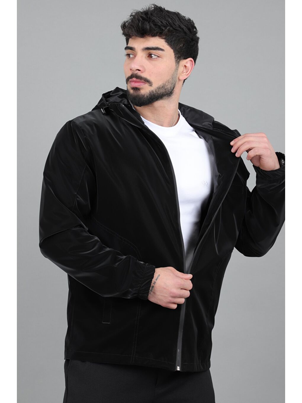 Siyah Sabit Kapüşonlu Nova Mevsimlik Mont PLDP 3016_60392-2