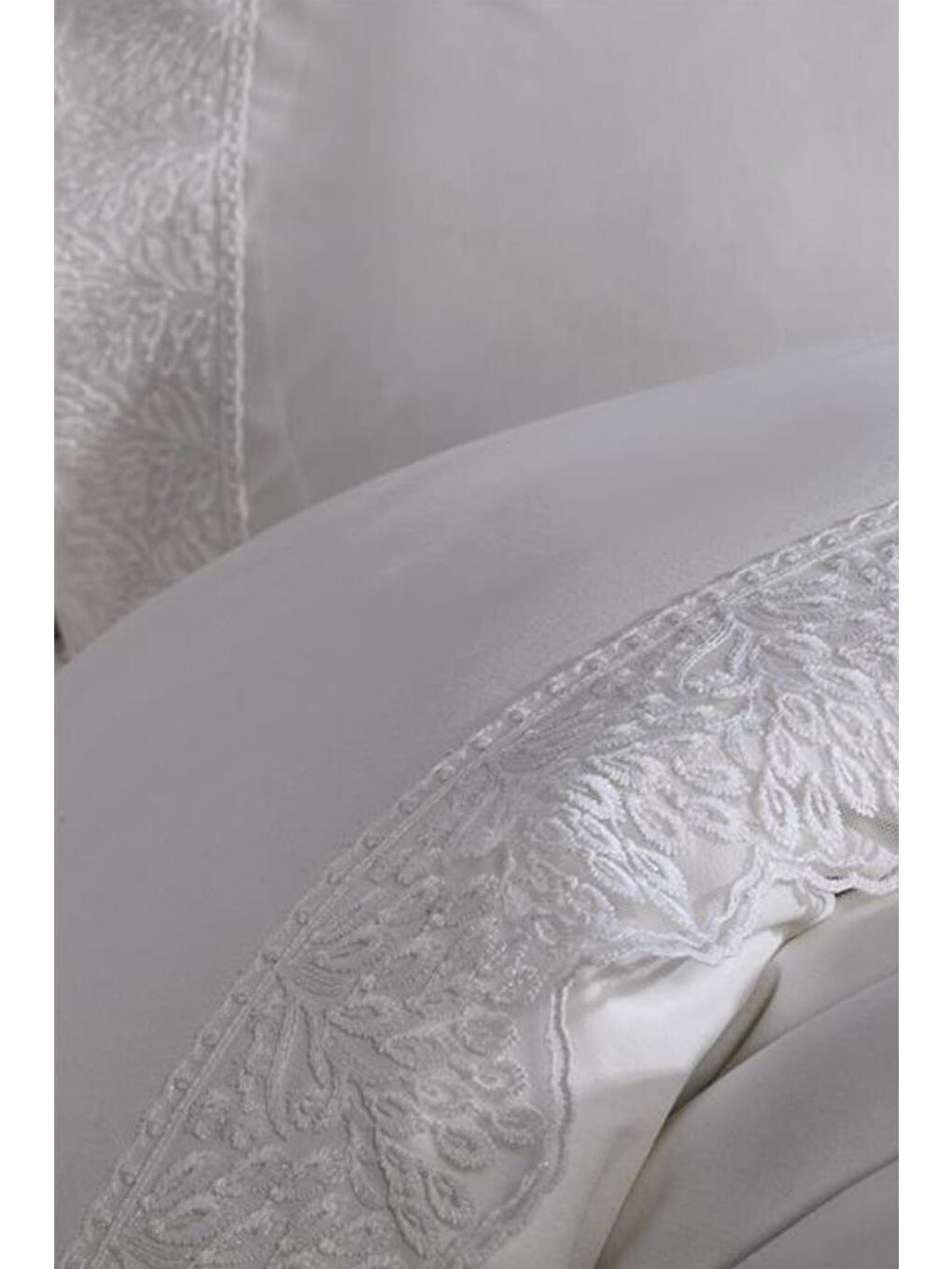 Karışık Fransız Dantelli Arduç Çeyizlik Nevresim Takımı Krem-1