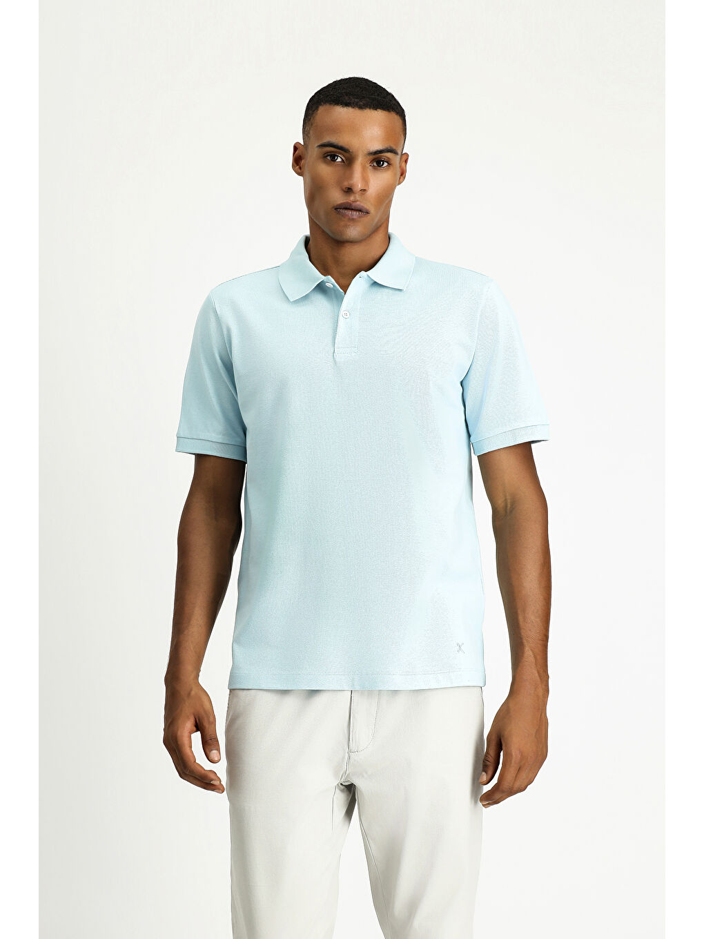 Mavi Polo Yaka Regular Fit Nakışlı Pamuk %100 Pamuk Tişört-1