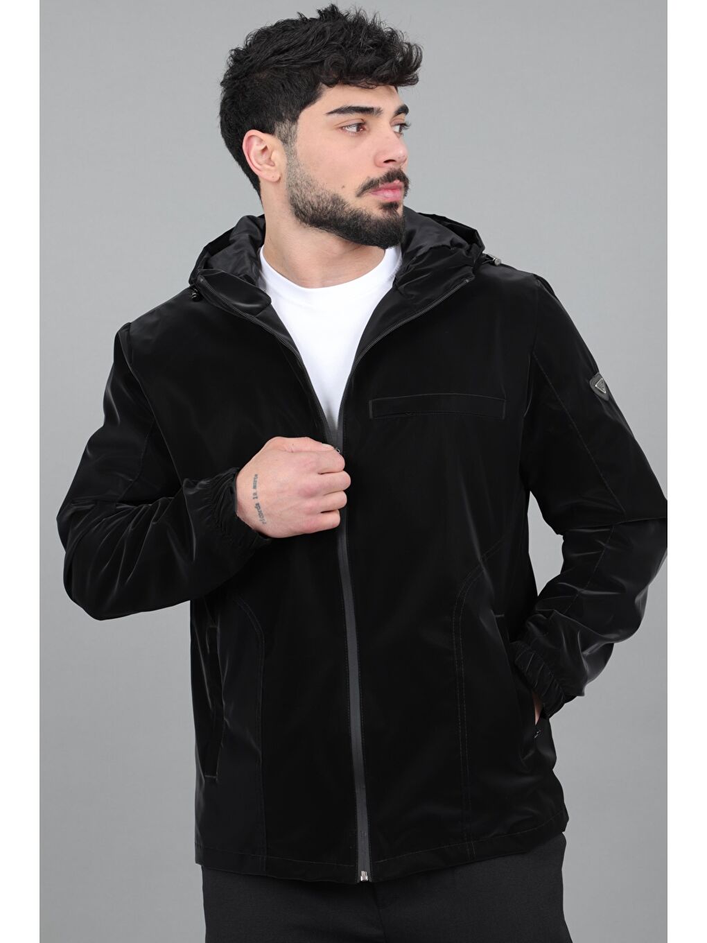 Siyah Sabit Kapüşonlu Nova Mevsimlik Mont PLDP 3016_60392-5
