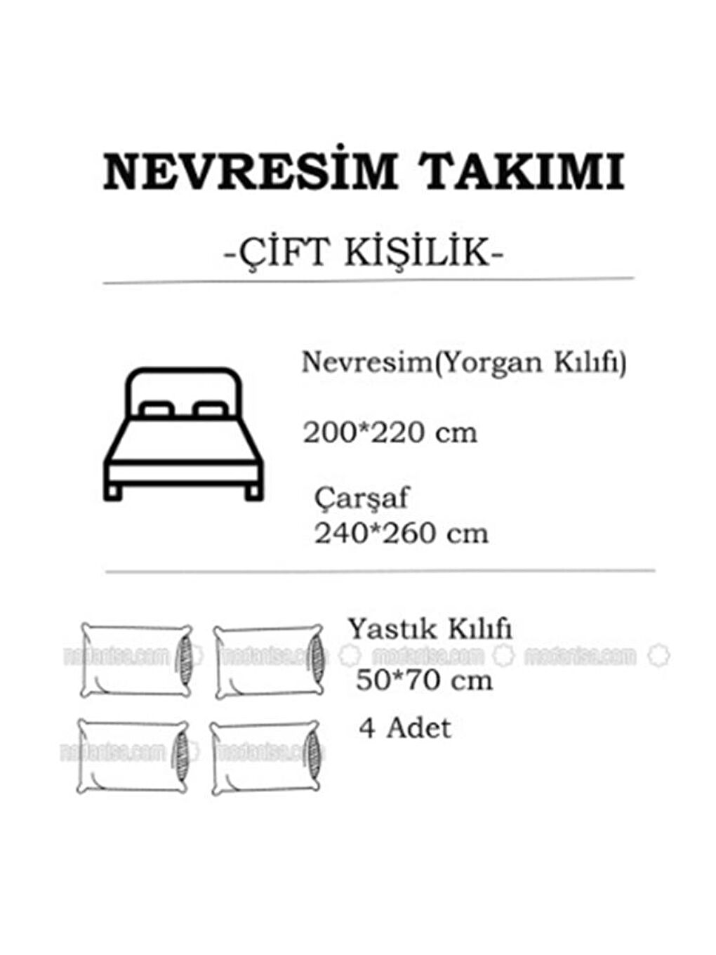 Karışık Çeyizdiyarı Dubai Çift Kişilik Nevresim Takımı Krem-5