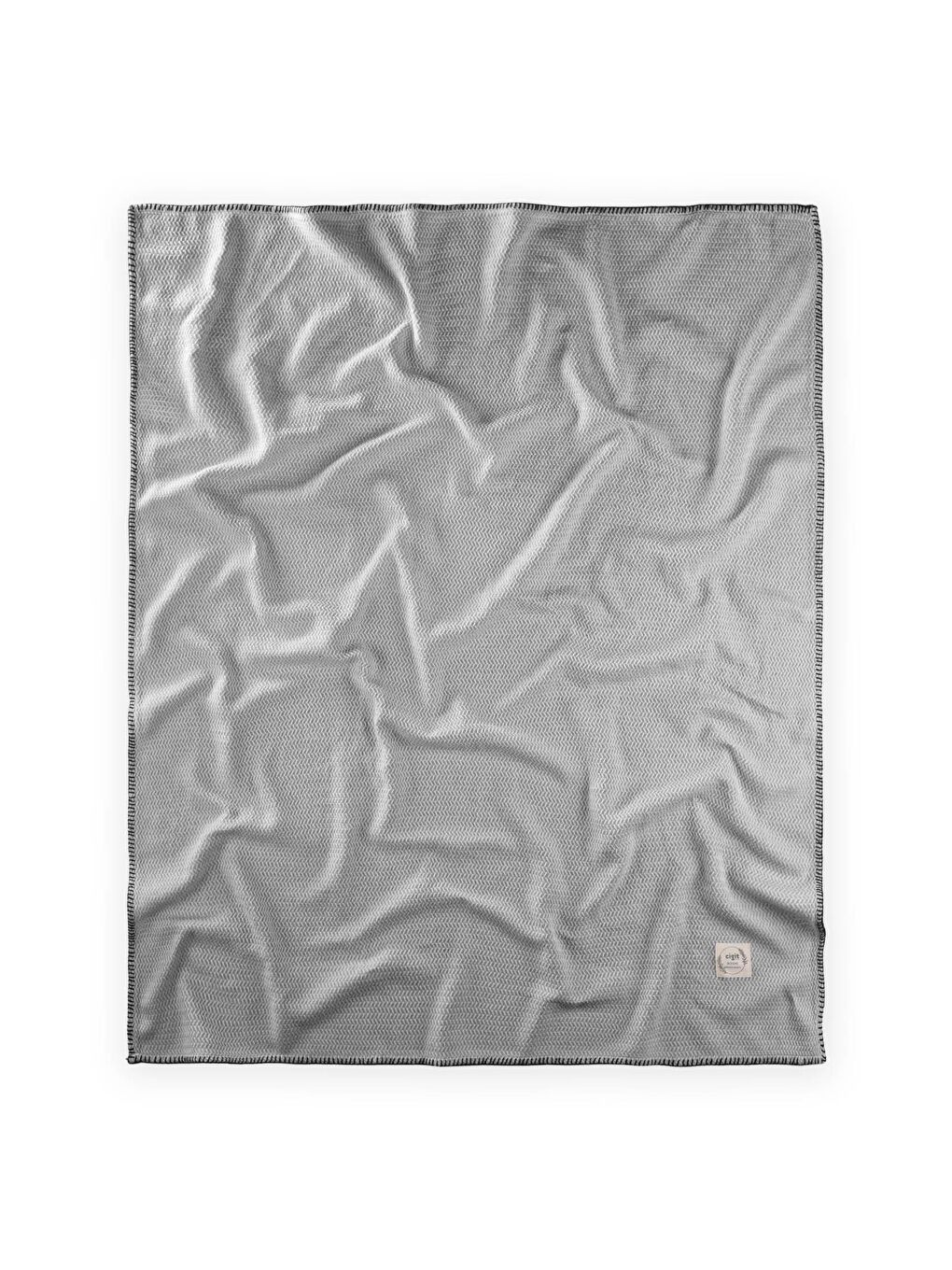 Çoban Dikişli Battaniye 93X100 Cm (+/- 3 Cm ) Gri-1