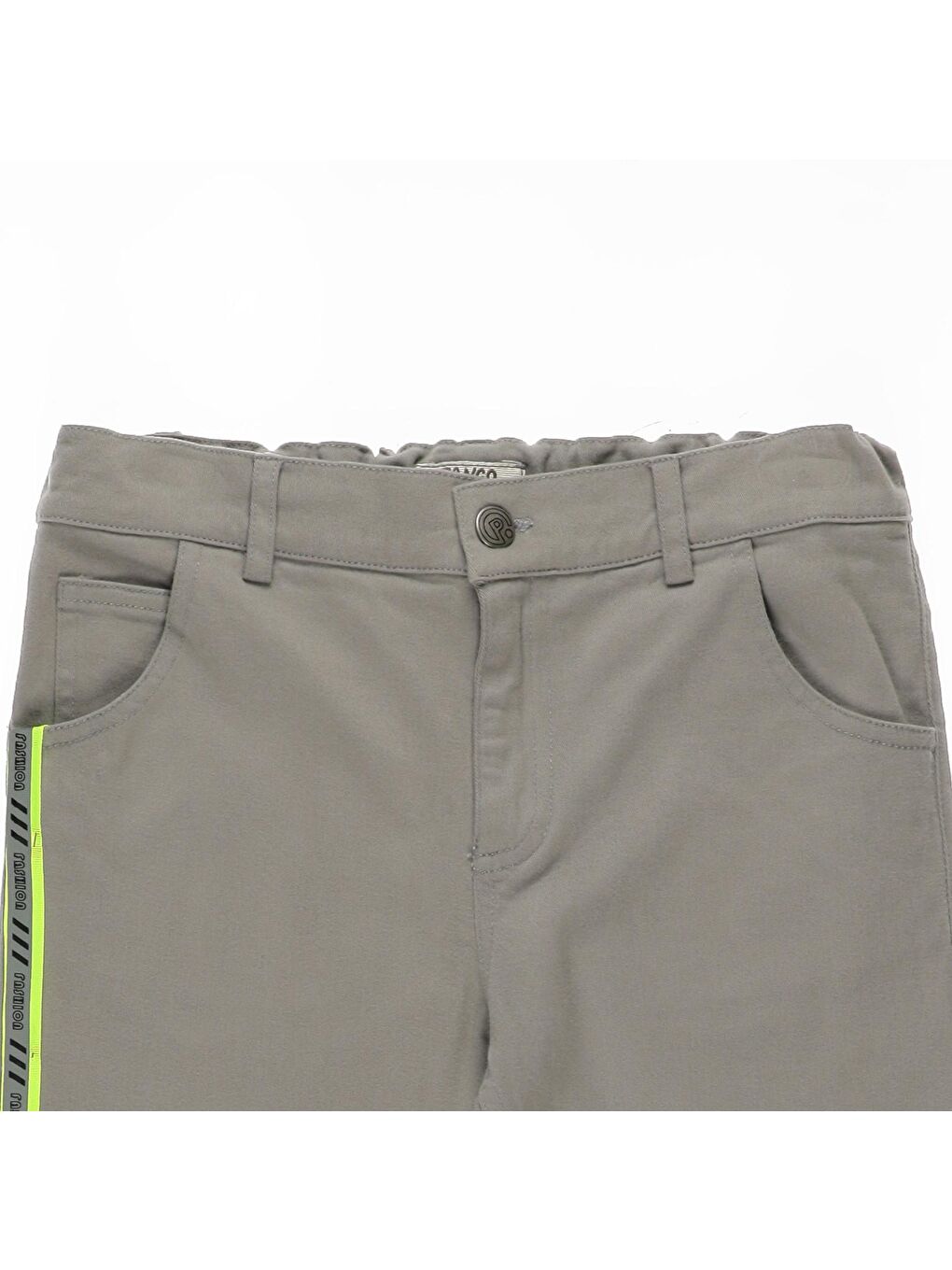 Gri Erkek Çocuk Reflektör Şerit Detaylı Pantolon-2