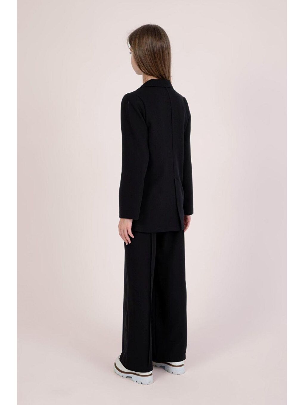 Siyah Kız Çocuk Ceket Pantolon Takım-2