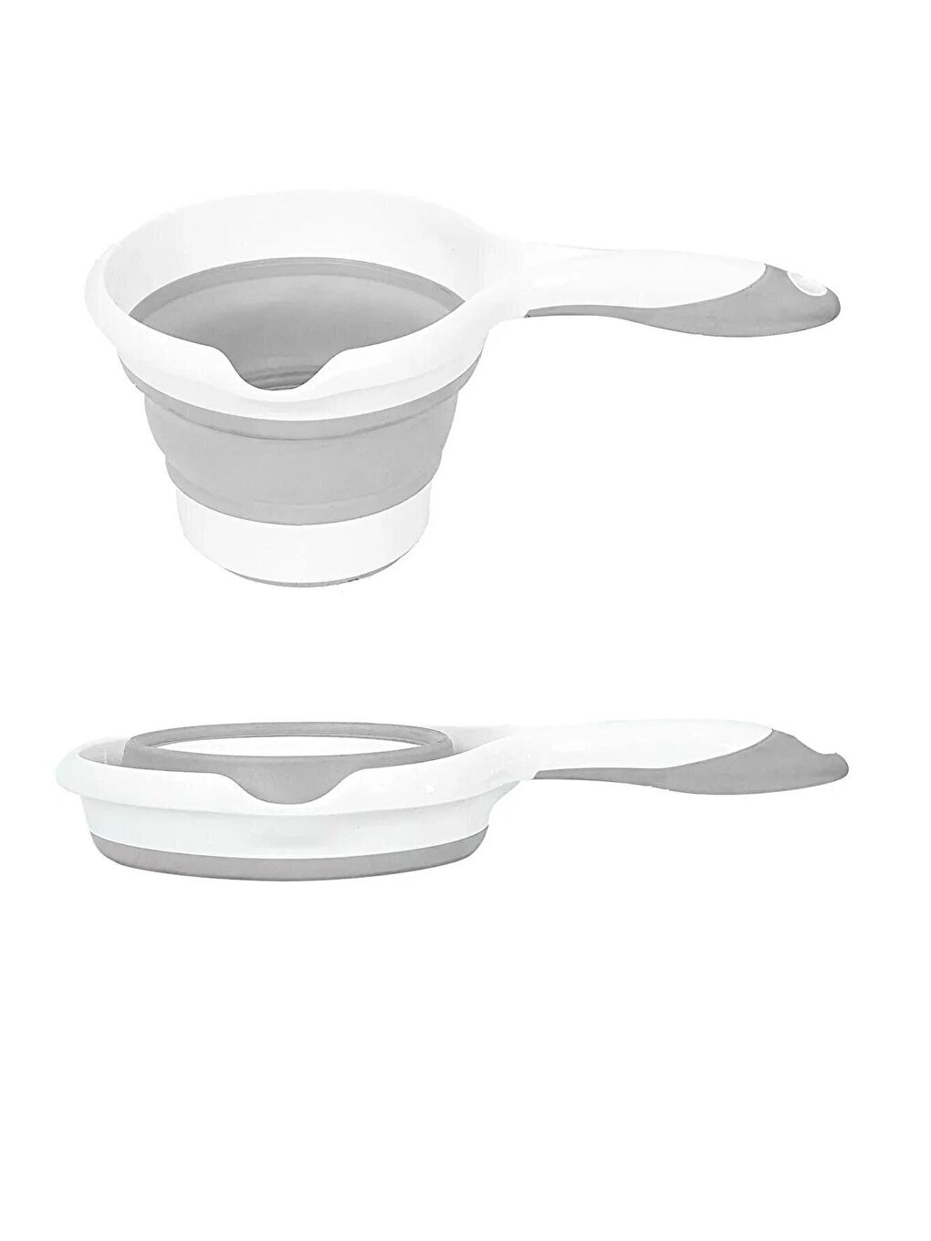 Keçe Kapaklı Çok Amaçlı Çamaşır Sepeti Gri 4'lü set 25x40x60cm-25lt -Su Kovası-Maşrapa-6