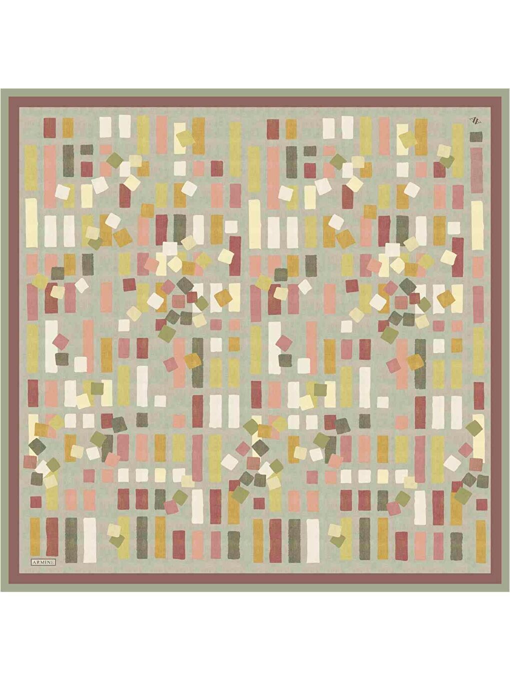 Kahverengi Çiçek Desenli İpek Sura Eşarp 9341 01-2