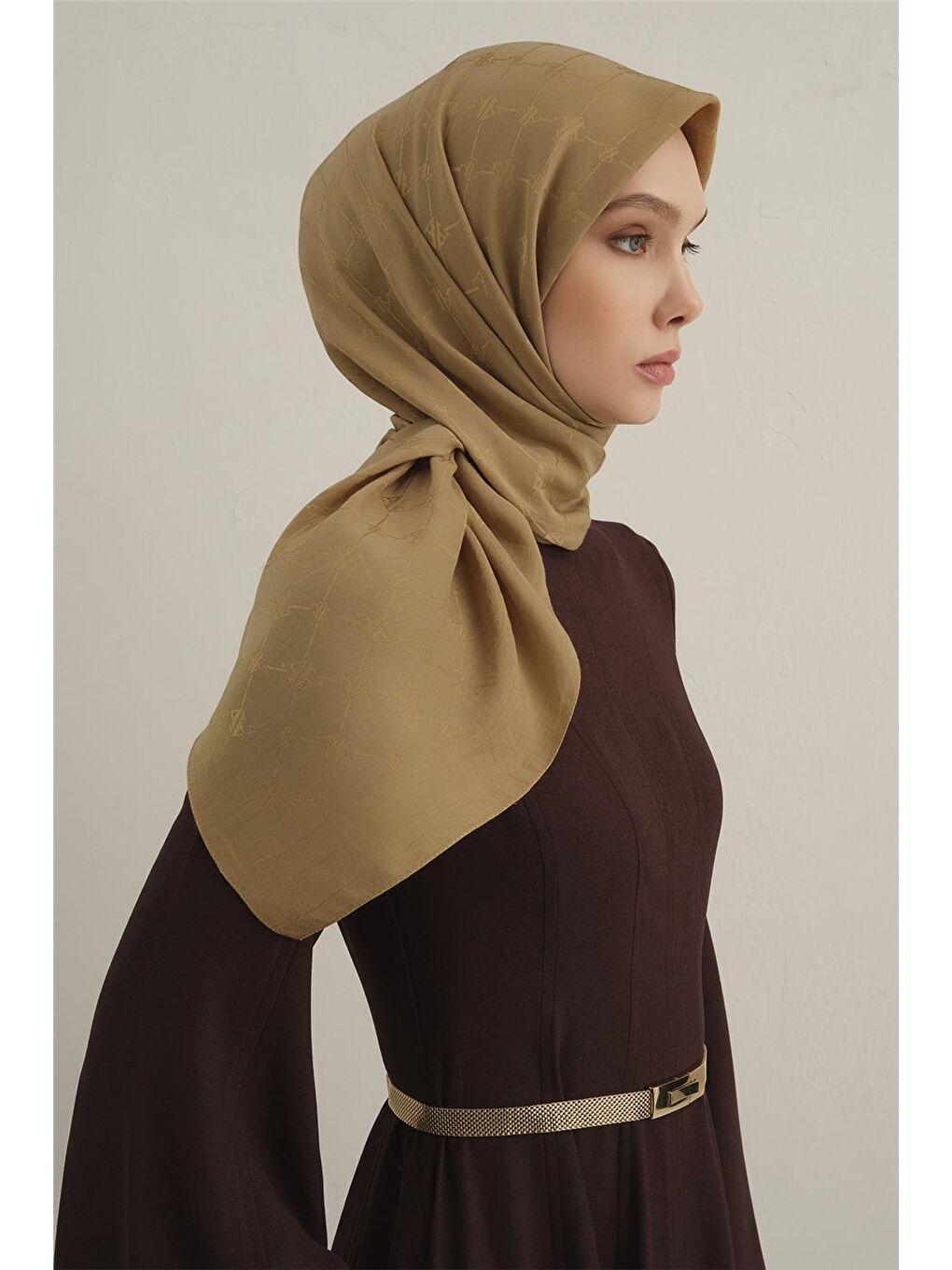 Kahverengi Lyocell Eşarp 4- 70-1