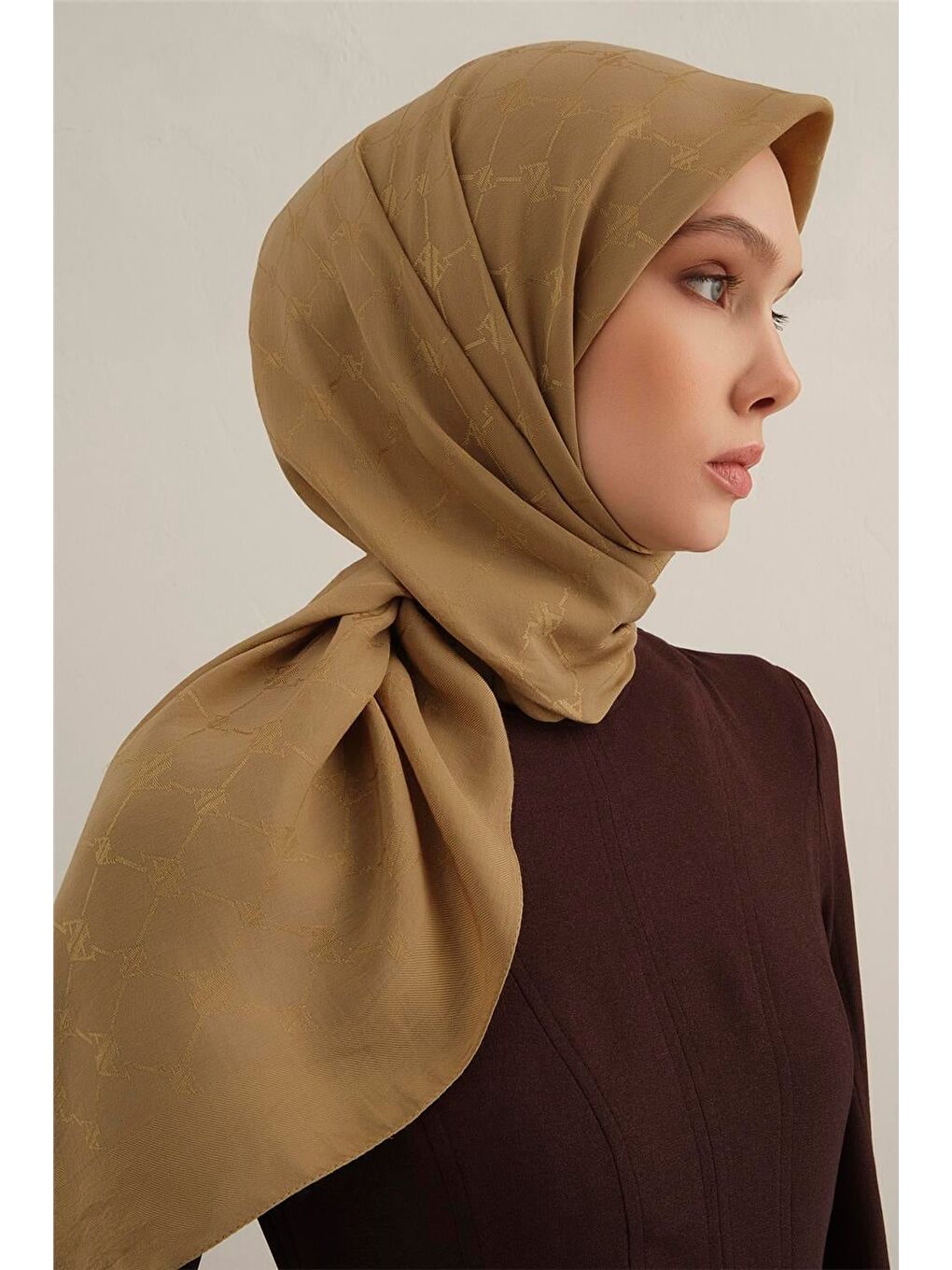 Kahverengi Lyocell Eşarp 4- 70-3