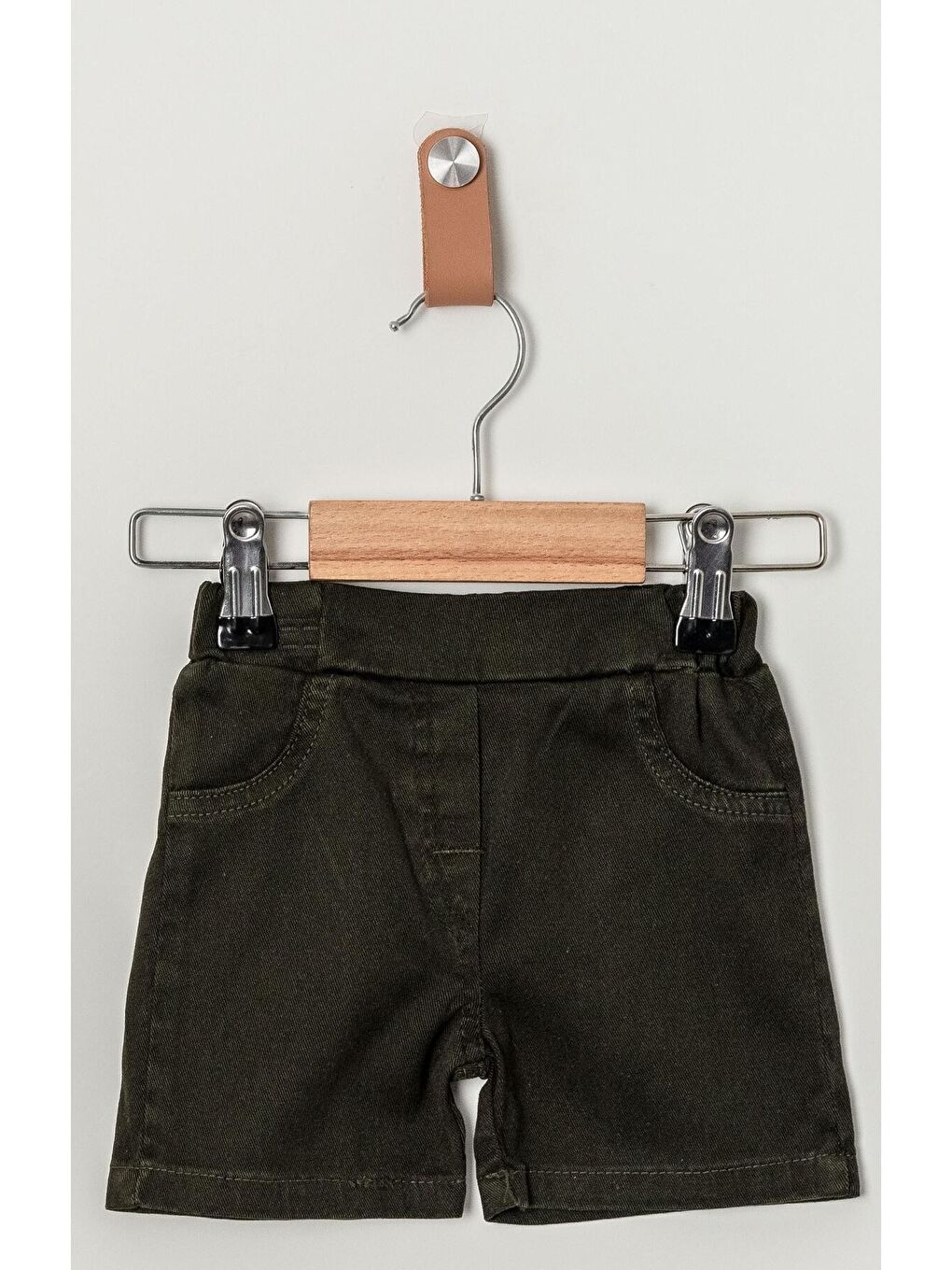 Kahverengi Tarz Yaprak Desenli Gömlek Belden Ayarlanabilir Slopetli Kısa Kollu Şortlu 2'li Takım Çocuk ve-6