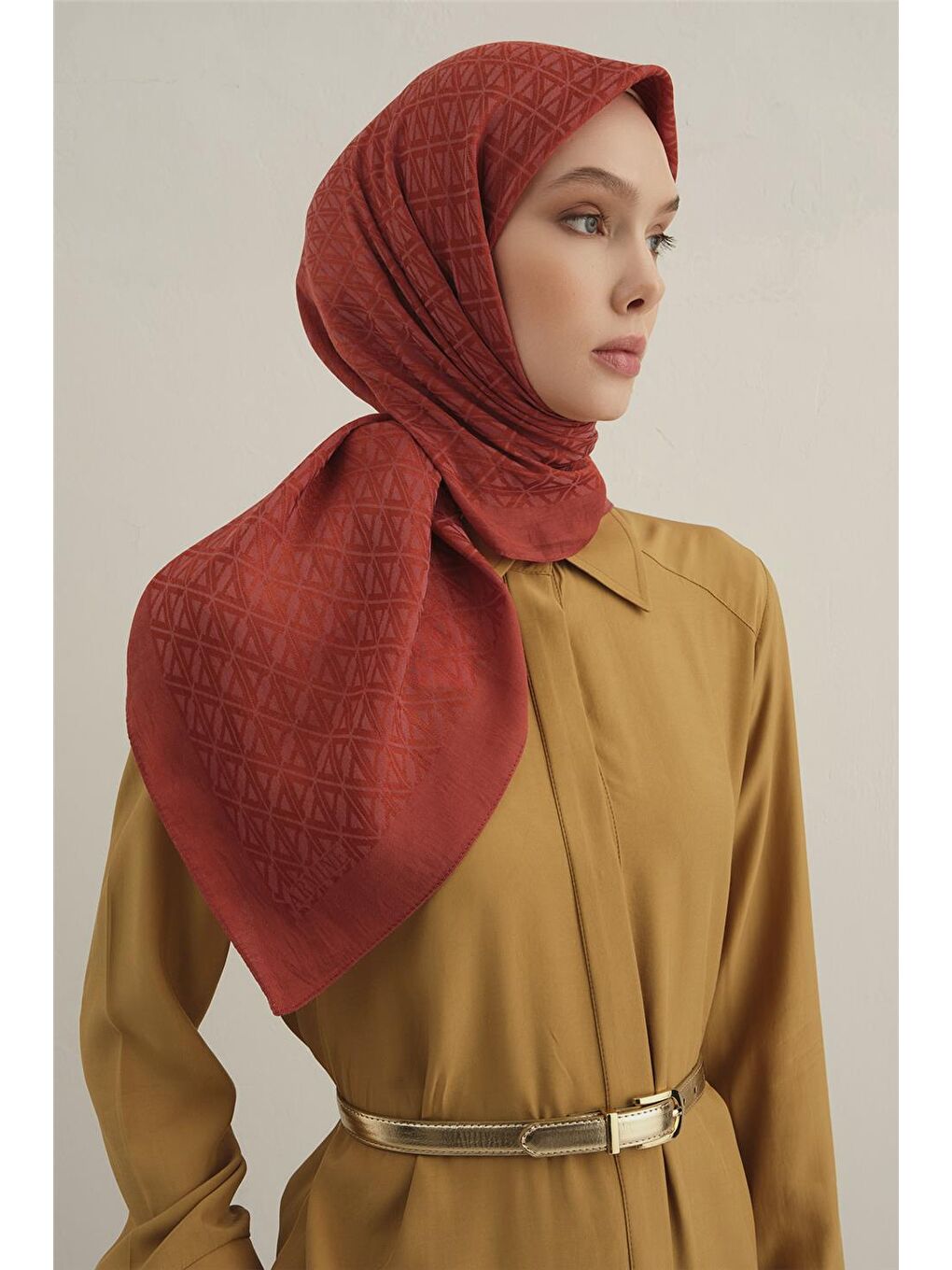 Bordo Lyocell Eşarp 5- 35-1