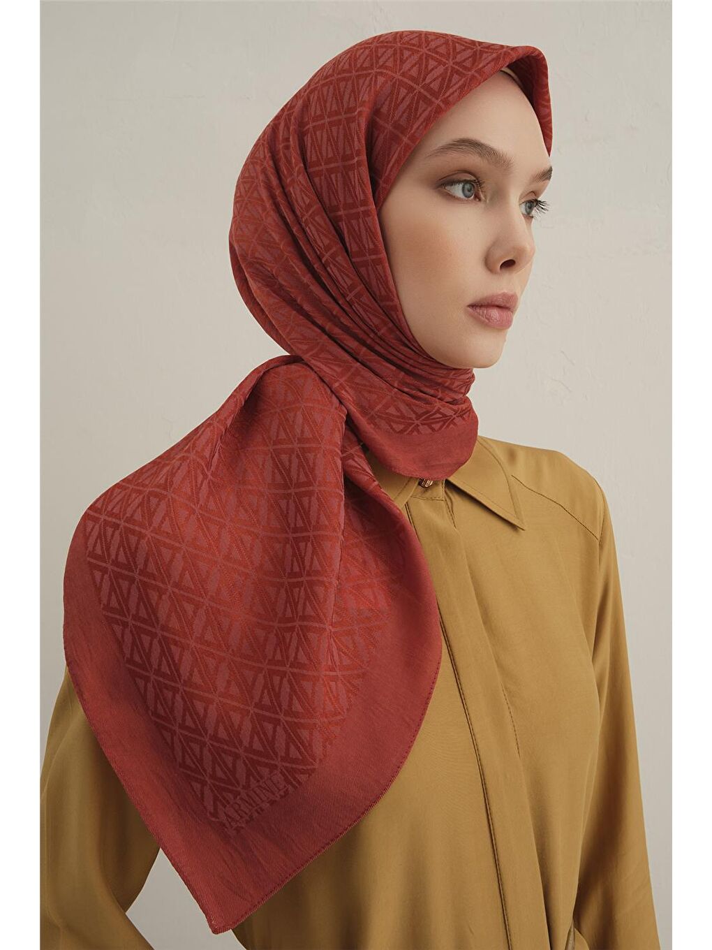 Bordo Lyocell Eşarp 5- 35-3