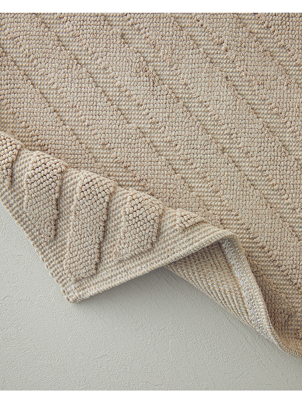 Linea Pamuklu Bukle Banyo Paspası Seti Bej-1