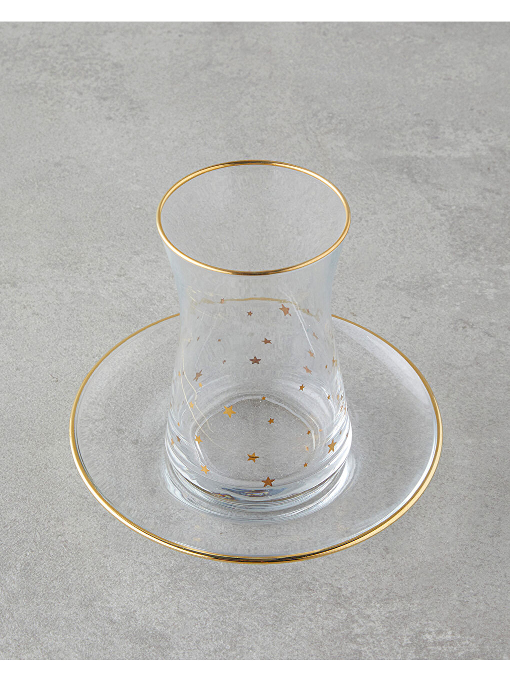 Renksiz Talisman Star Cam 12 Parça 6 Kişilik Çay Seti 170 ml Şeffaf-Gold-1