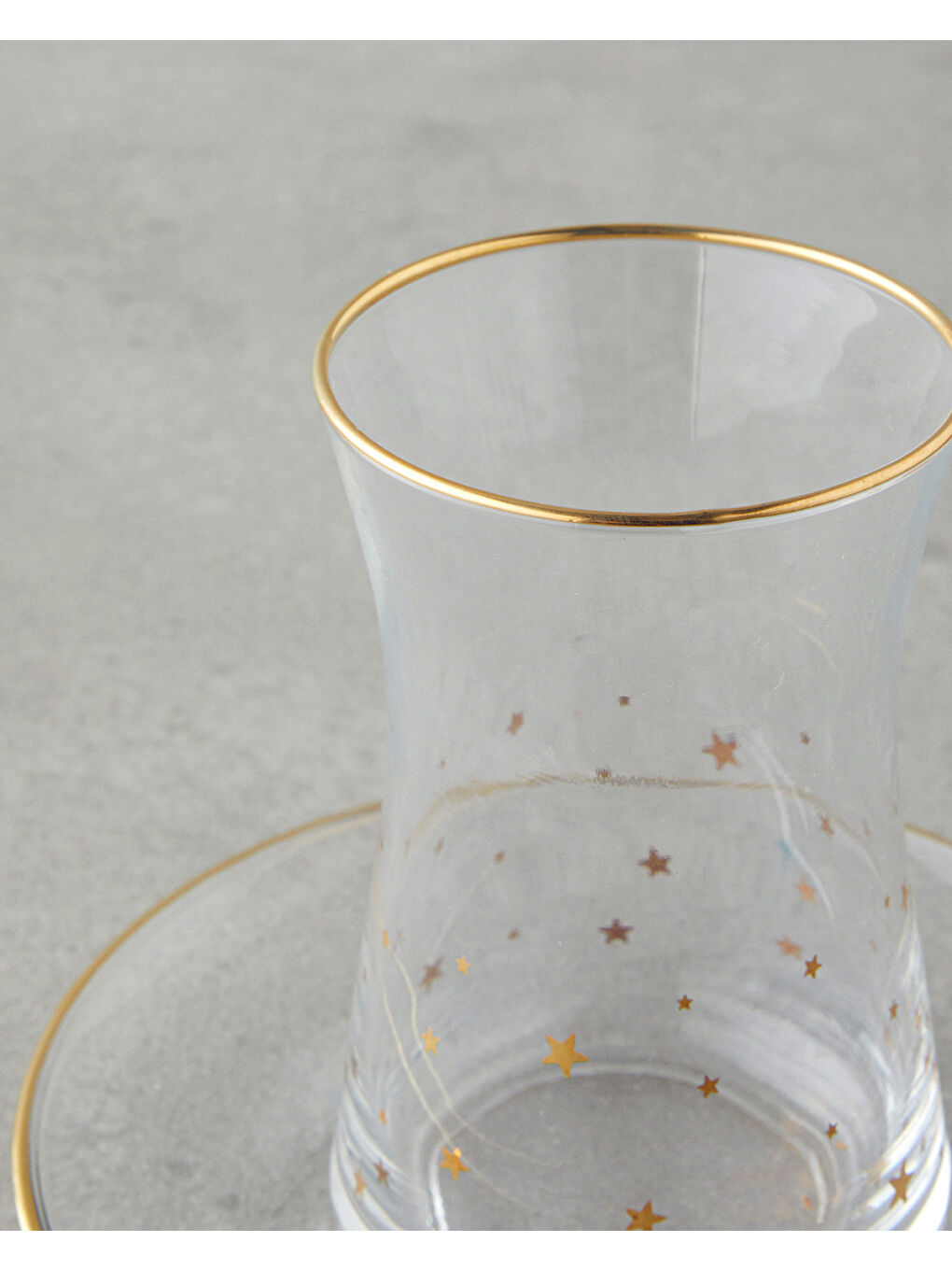 Renksiz Talisman Star Cam 12 Parça 6 Kişilik Çay Seti 170 ml Şeffaf-Gold-2