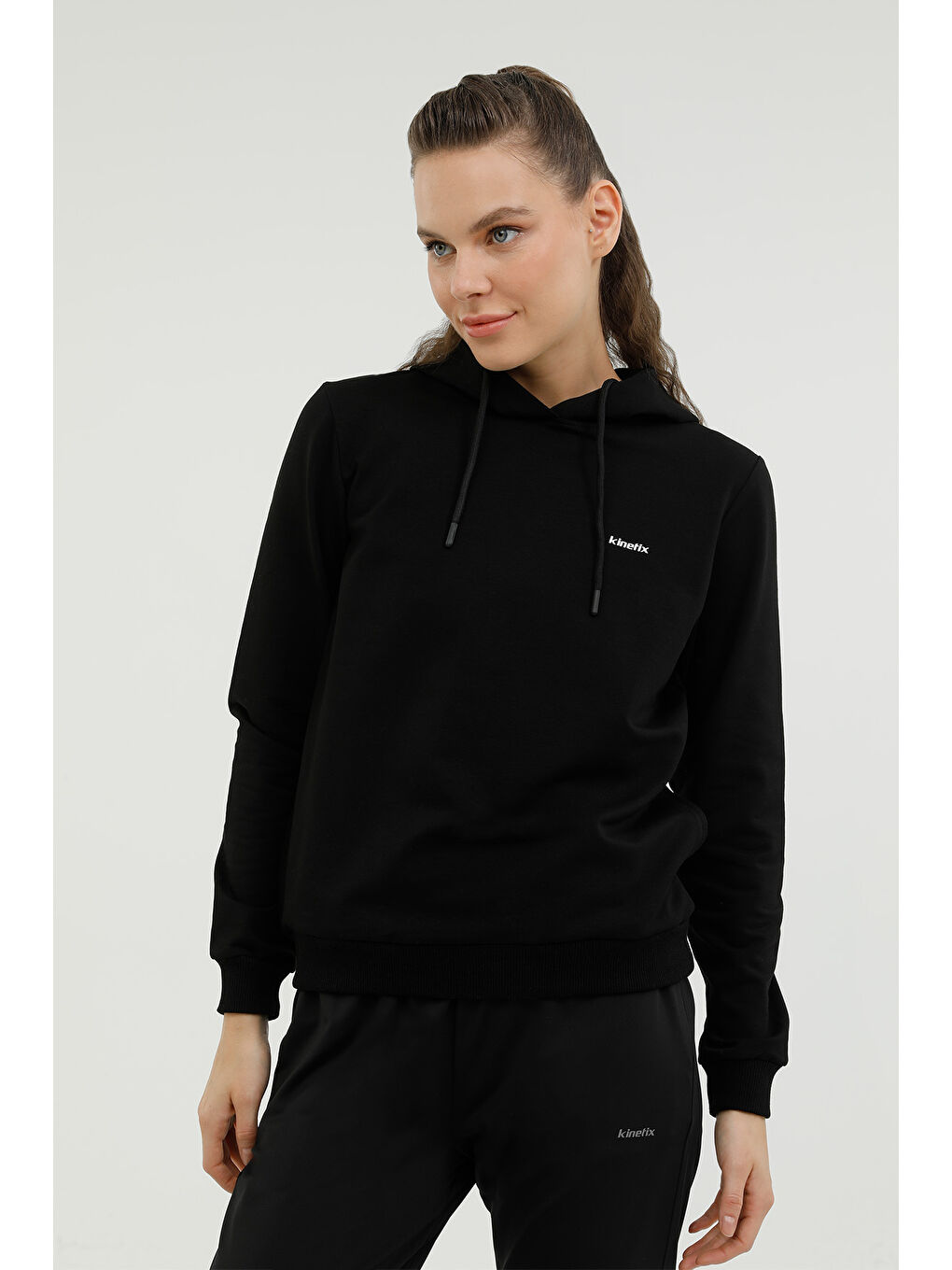 Kinetix W-SN83 BASIC HOODIE 2PR Siyah Kadın Sweatshirt