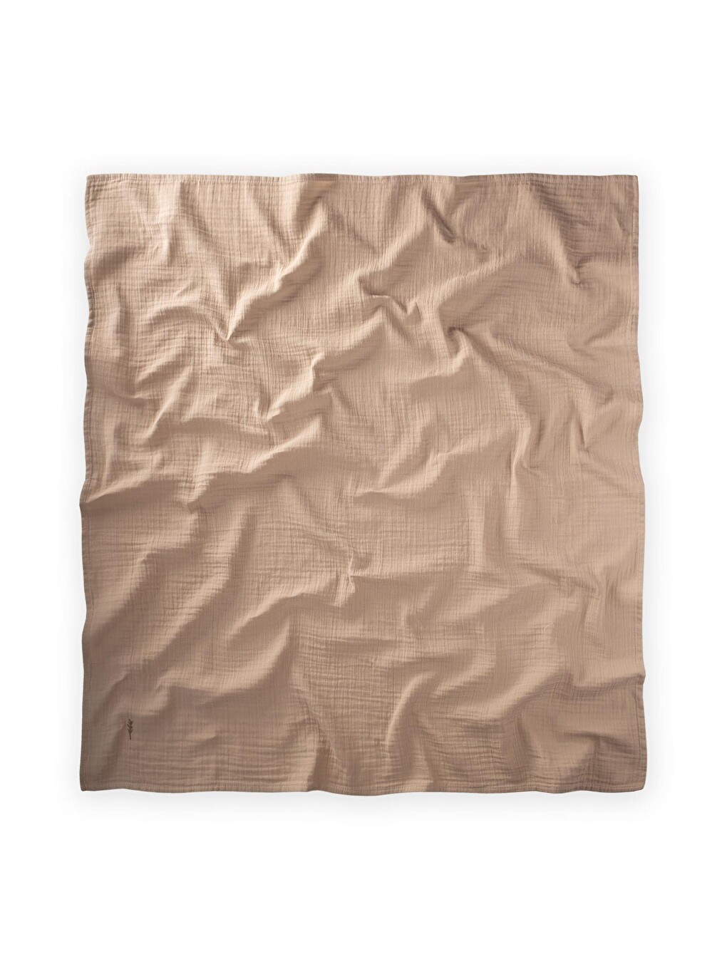 Bej Nakışlı Müslin Battaniye 90x100 Cm Vizon-1