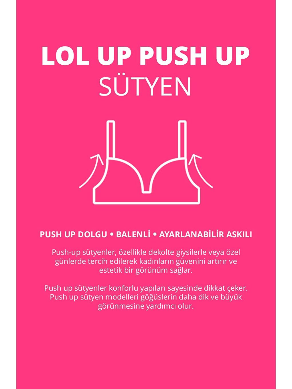 Sarı Lol Up Push Up Balenli Bej Sütyen-2