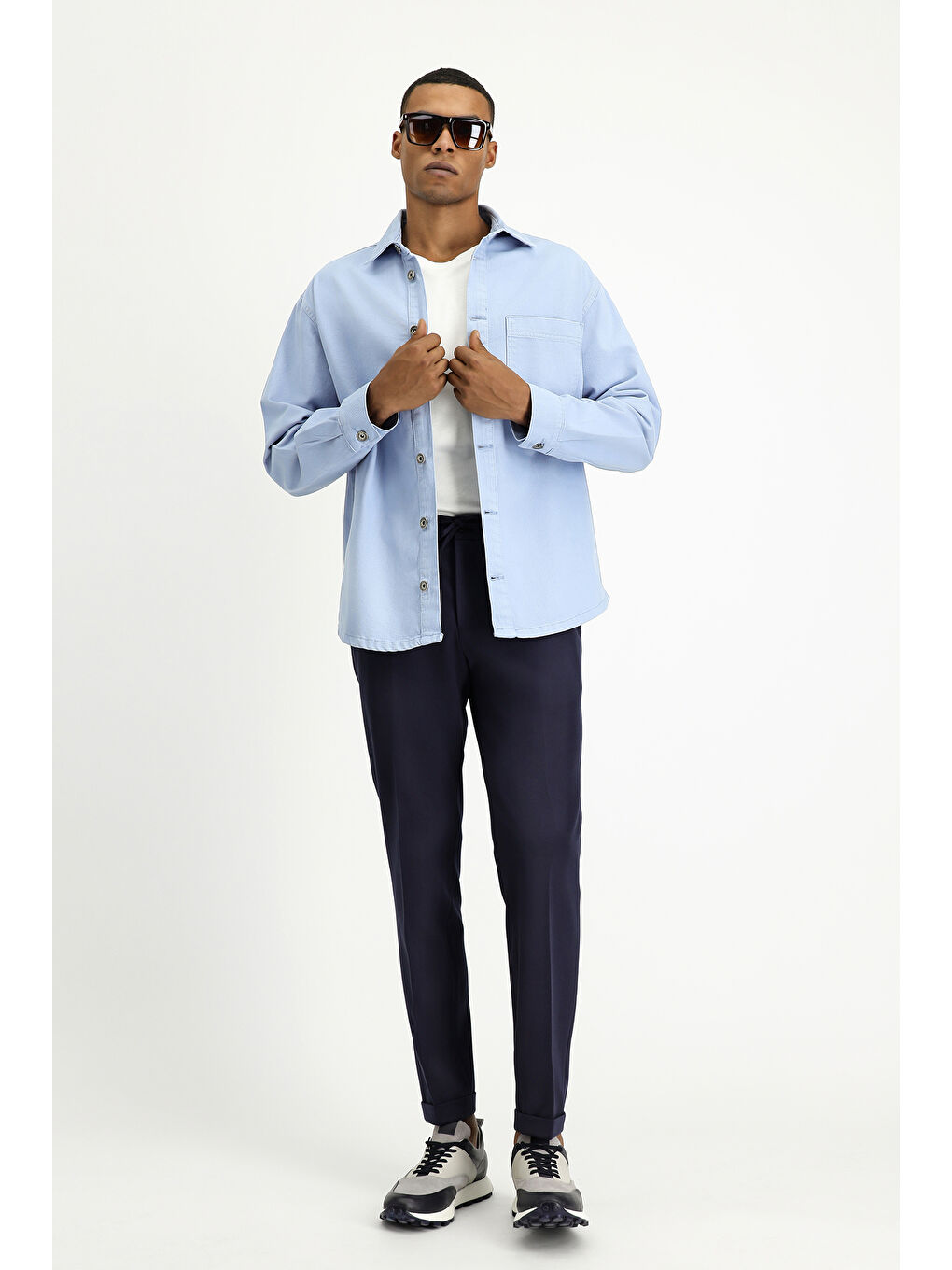 Mavi Uzun Kol Regular Fit Pamuk Denim Gömlek-1