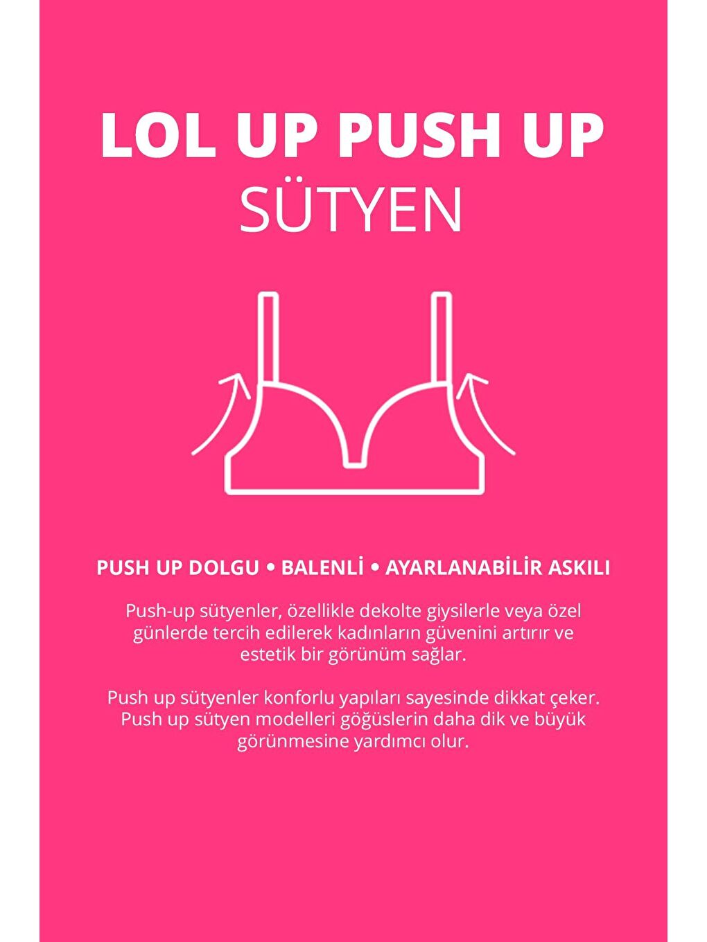 Lol Up Push Up Balenli Kahverengi Sütyen-2