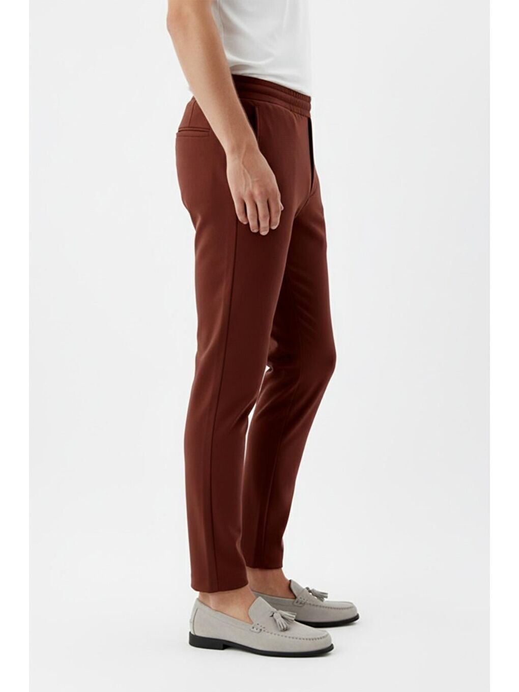 Kahverengi Giotelli Tarçın Slim Fit Yandan Cepli Jogger Pantolon-2