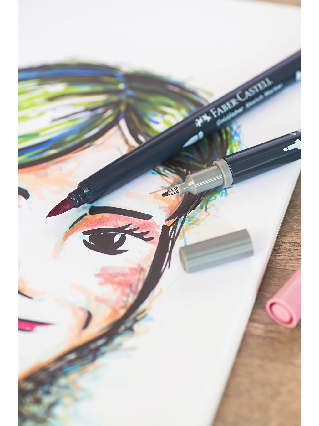 Gofa Sketch Markör Portrait 6'lı Set, Çift Fineliner Uçlu,Kalıcı Mürekkep-4