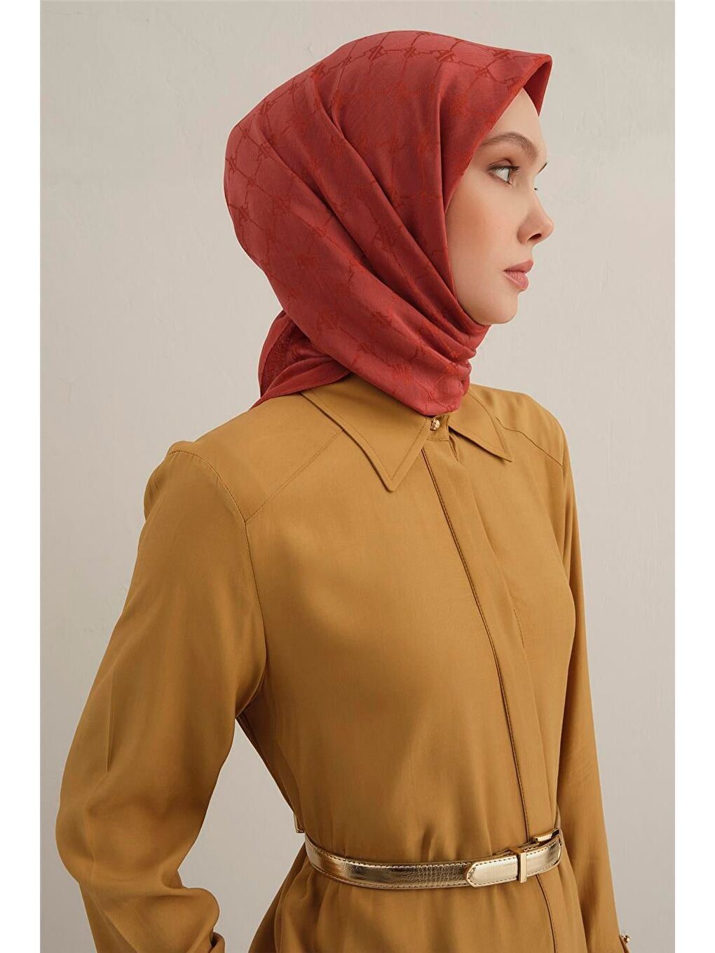 Bordo Lyocell Eşarp 4- 35-3