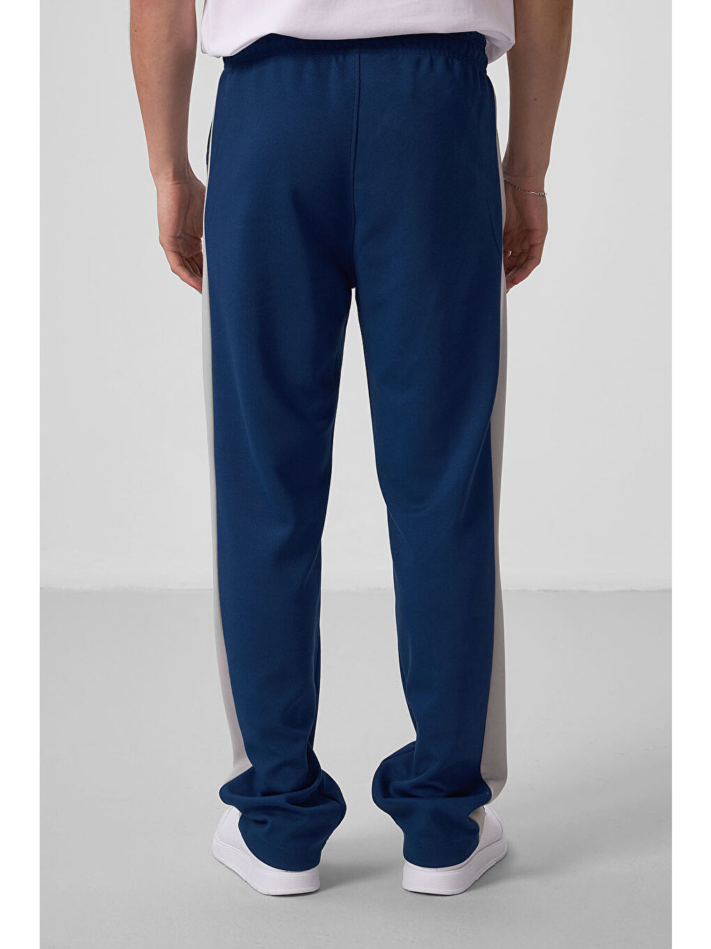 Lacivert Parlament-Taş Yüzeyi Dokulu Standart Fit Palazzo Erkek Pantolon - 82171-4