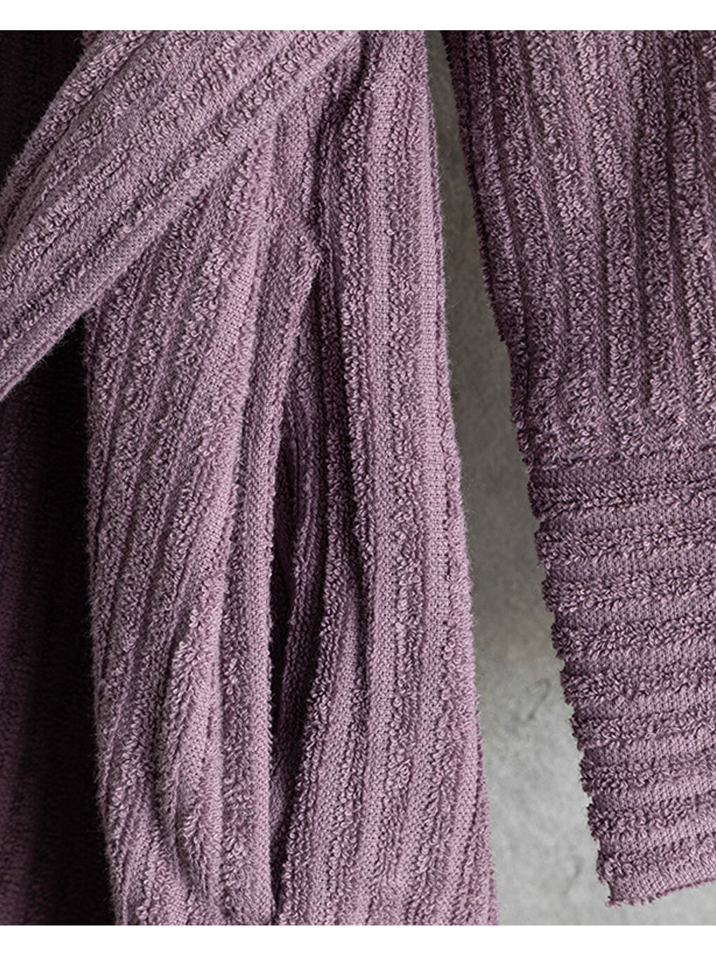 Stripe %100 Pamuklu Bornoz Mor-3