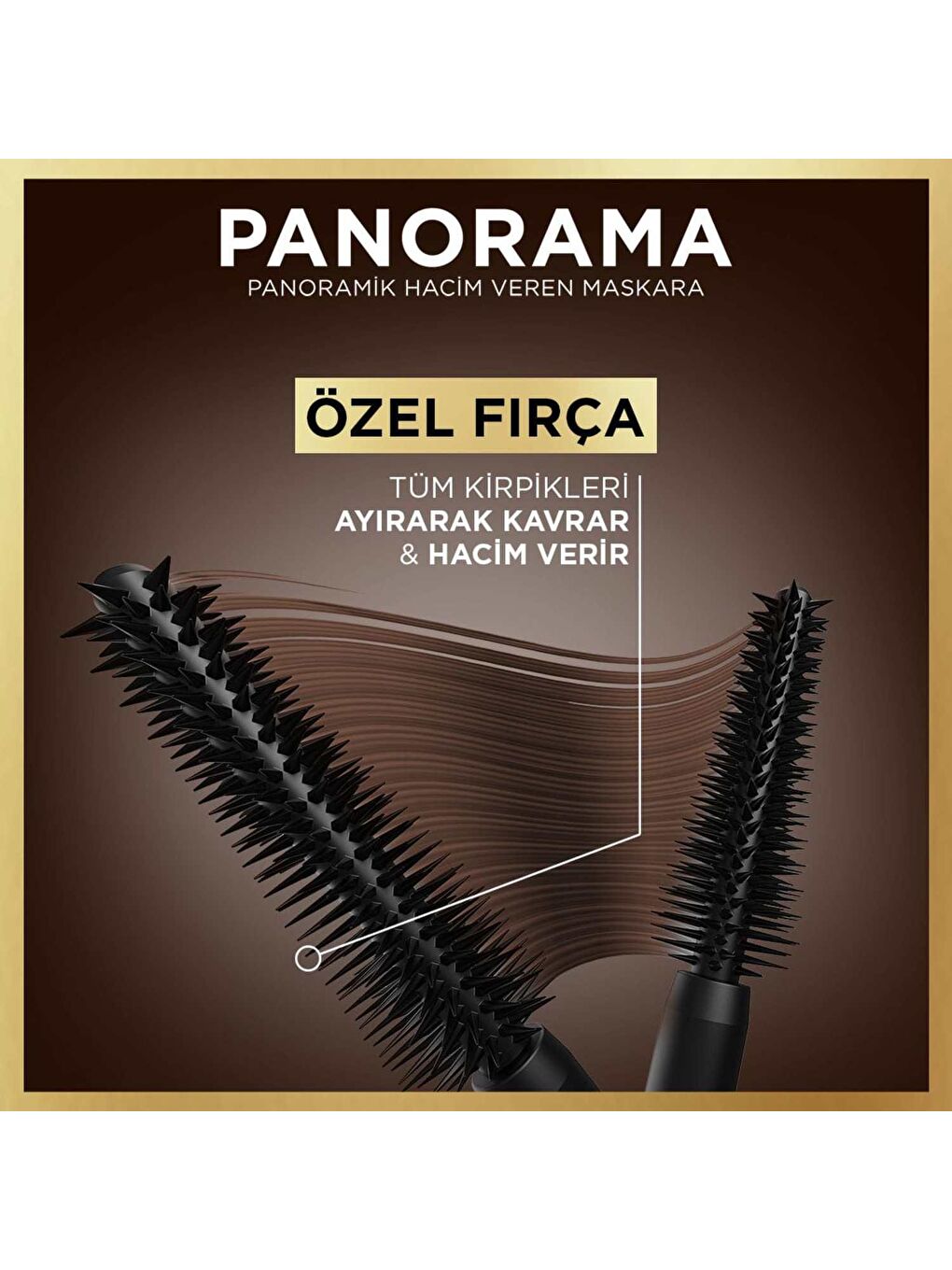 L'Oreal Paris Kahverengi Panorama Hacim Veren Maskara Koyu Kahverengi - 4