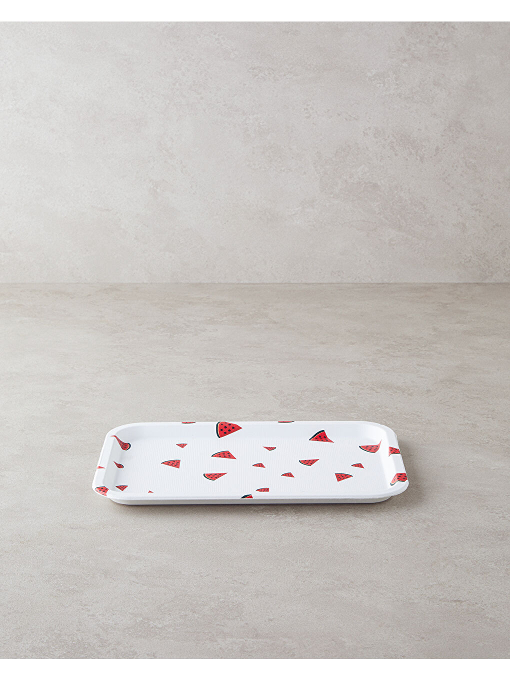 Watermellies Plastik Tepsi 31x21 Cm Beyaz - Kırmızı